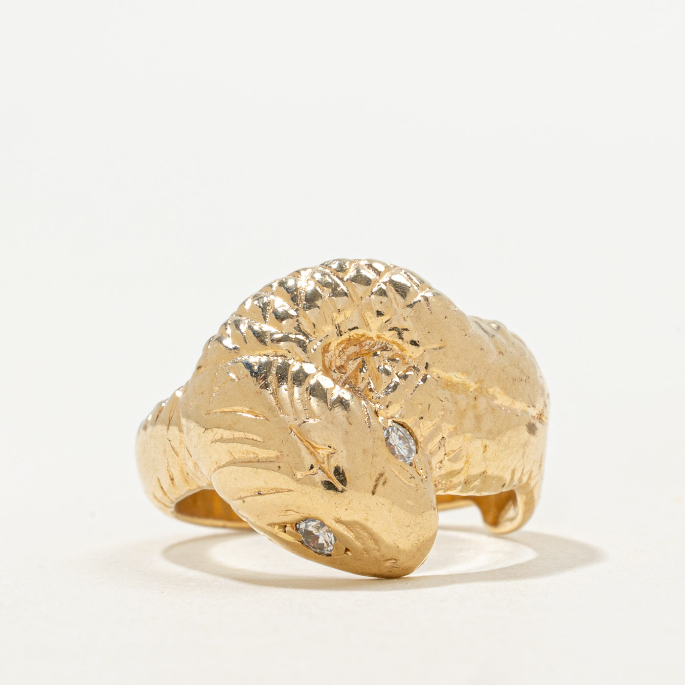 1920s Diamond Eyed Snake Ring | 0.08ctw | SZ 5.5 |