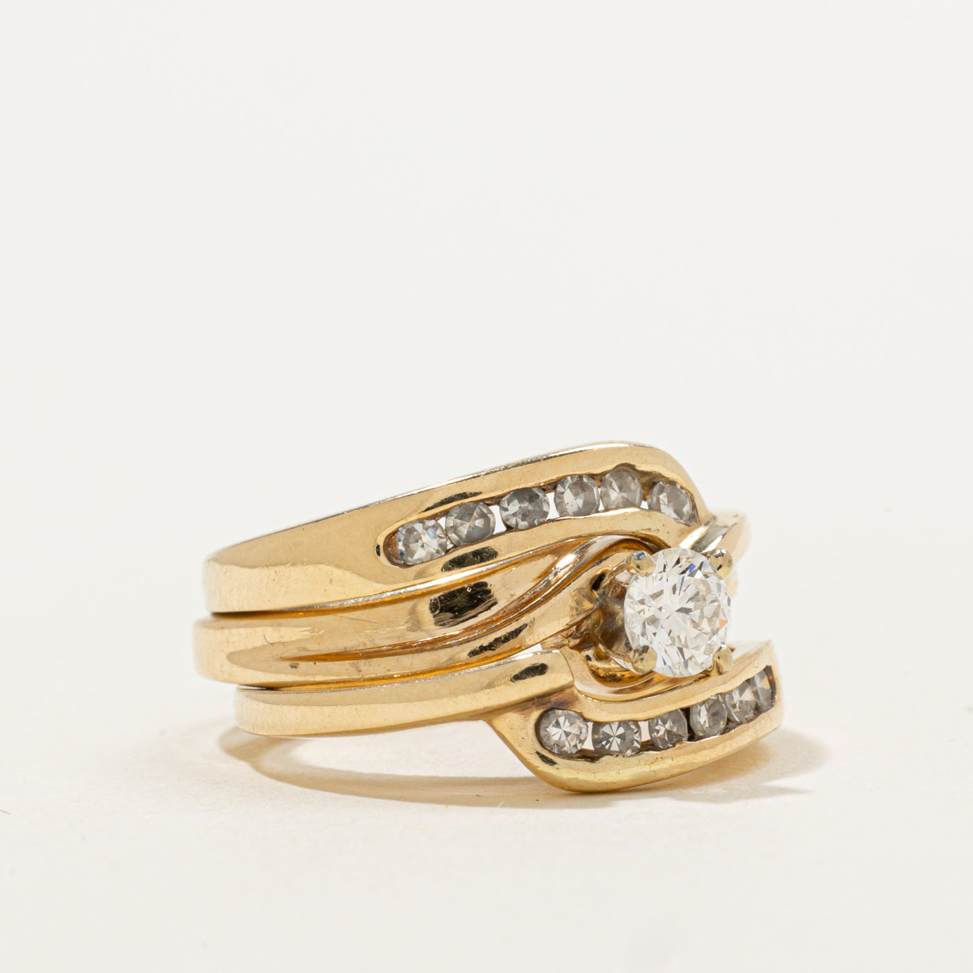 Bypass Diamond Three Band Wedding Set | 0.52ctw | SZ 5 |