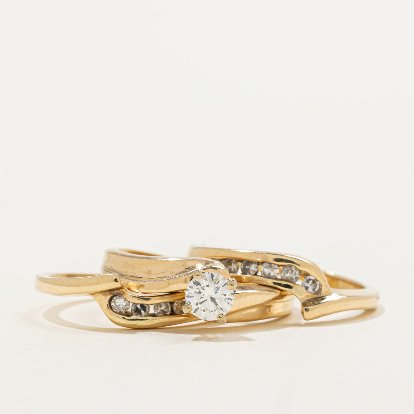 Alliance trois anneaux sertie de diamants Bypass | 0,52 ct | Taille 5 |
