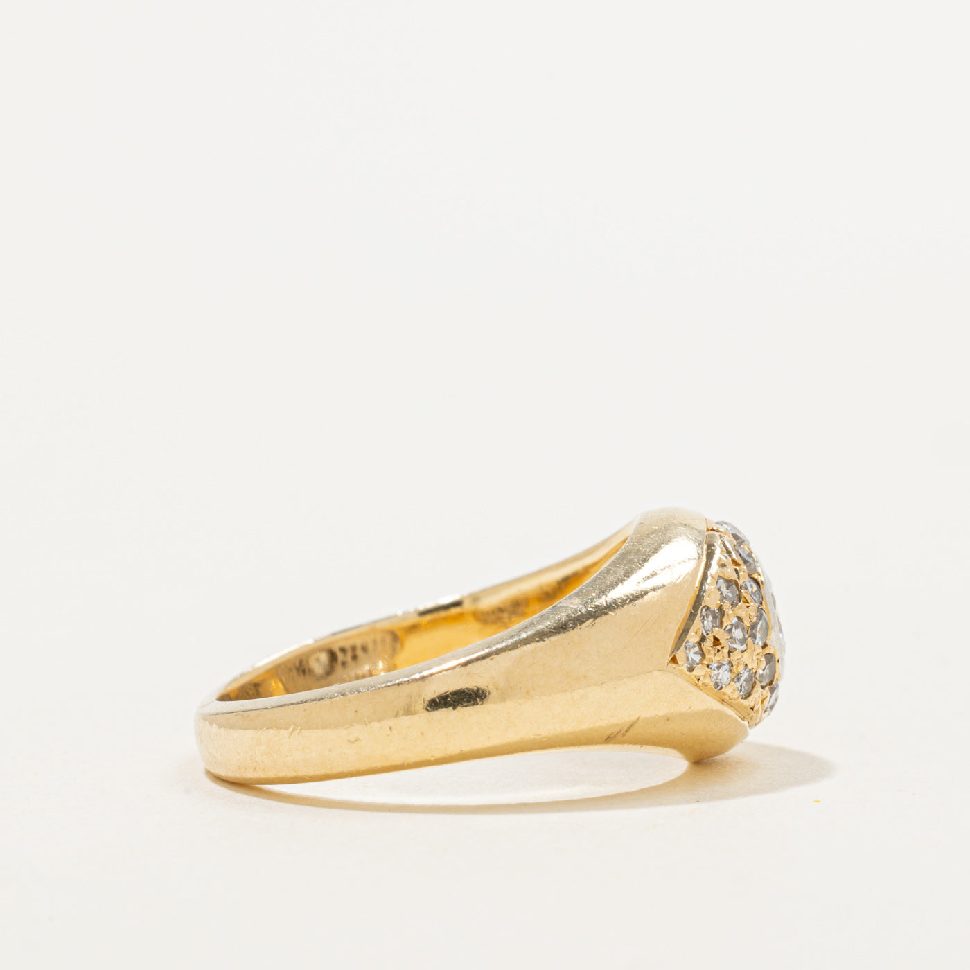 Bague en forme de dôme sertie de diamants | 0,52 ct | Taille 6,75 |