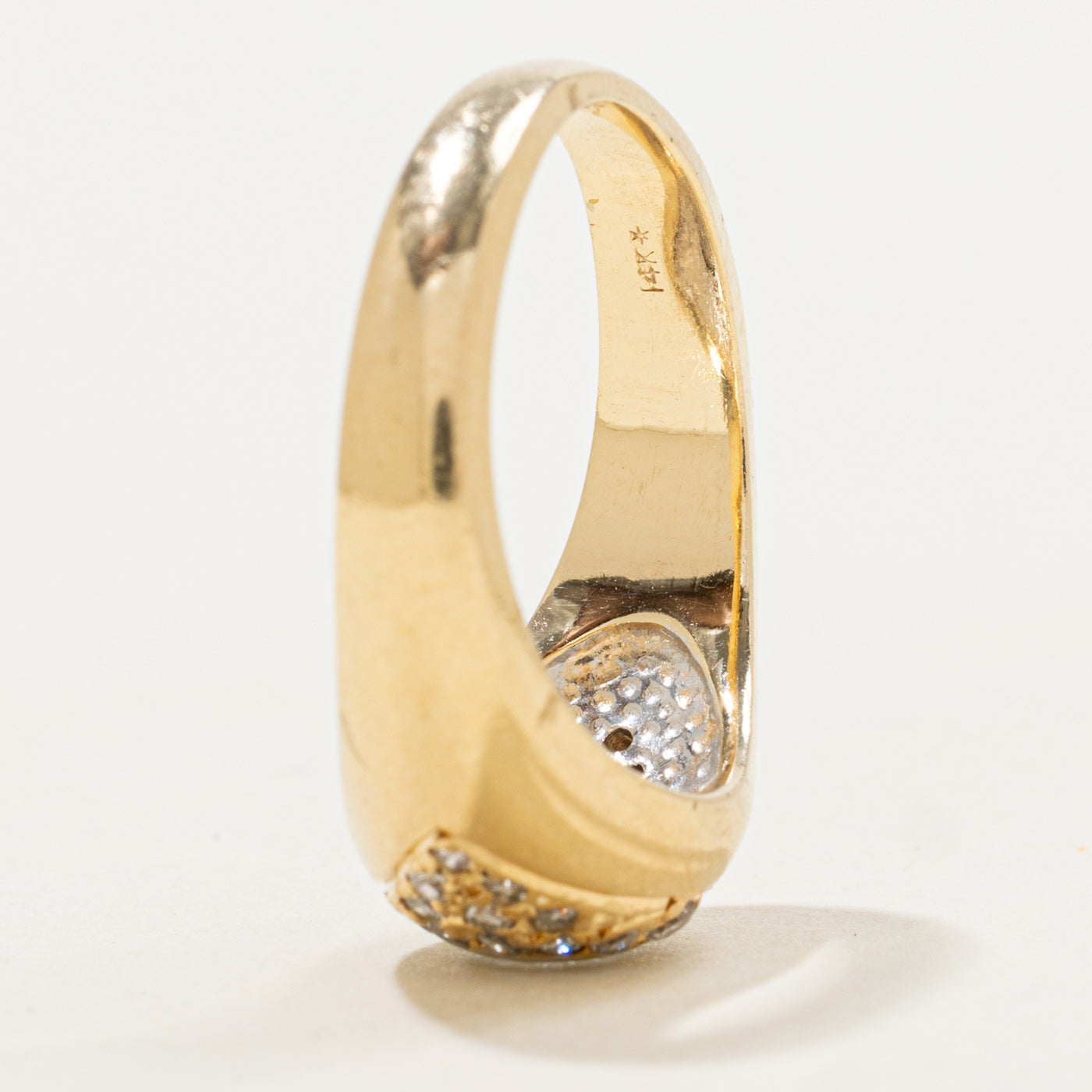 Bague en forme de dôme sertie de diamants | 0,52 ct | Taille 6,75 |