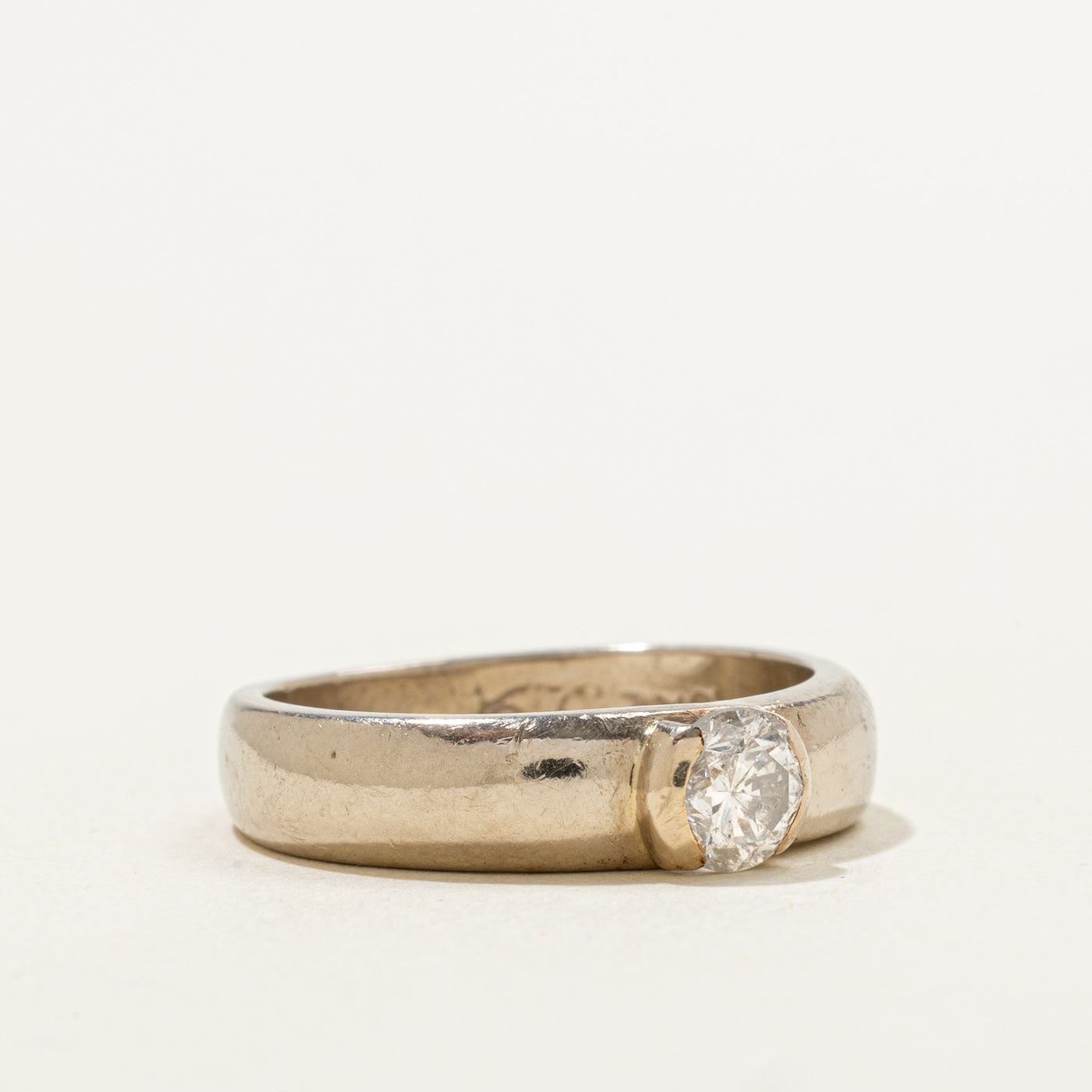 Semi Bezel Set Solitaire Diamond Ring | 0.50ct | SZ 7.75 |