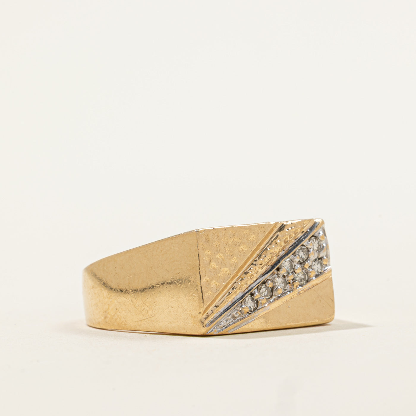 Diamond Flat Edge Ring | 0.12ctw | SZ 9.5 |