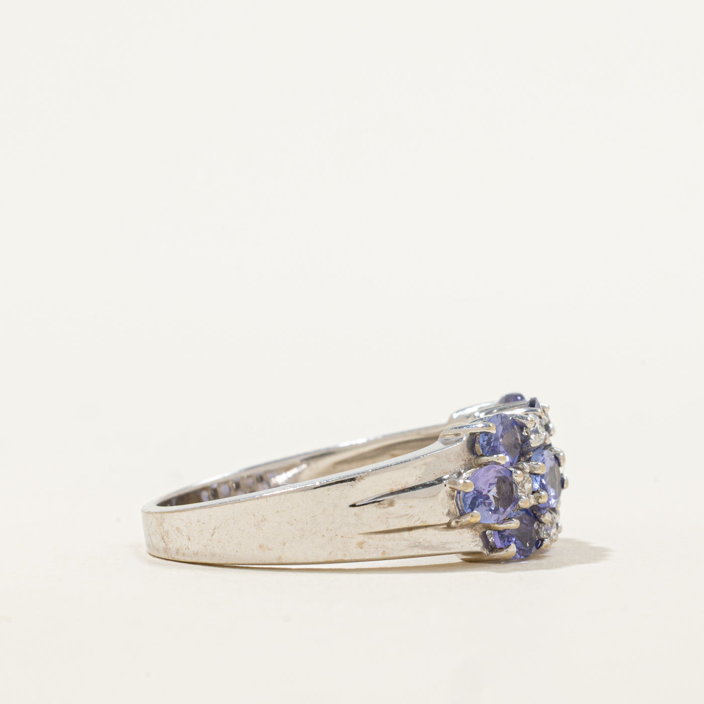 Three Row Tanzanite & Diamond Ring | 1.10ctw, 0.10ctw | SZ 7 |