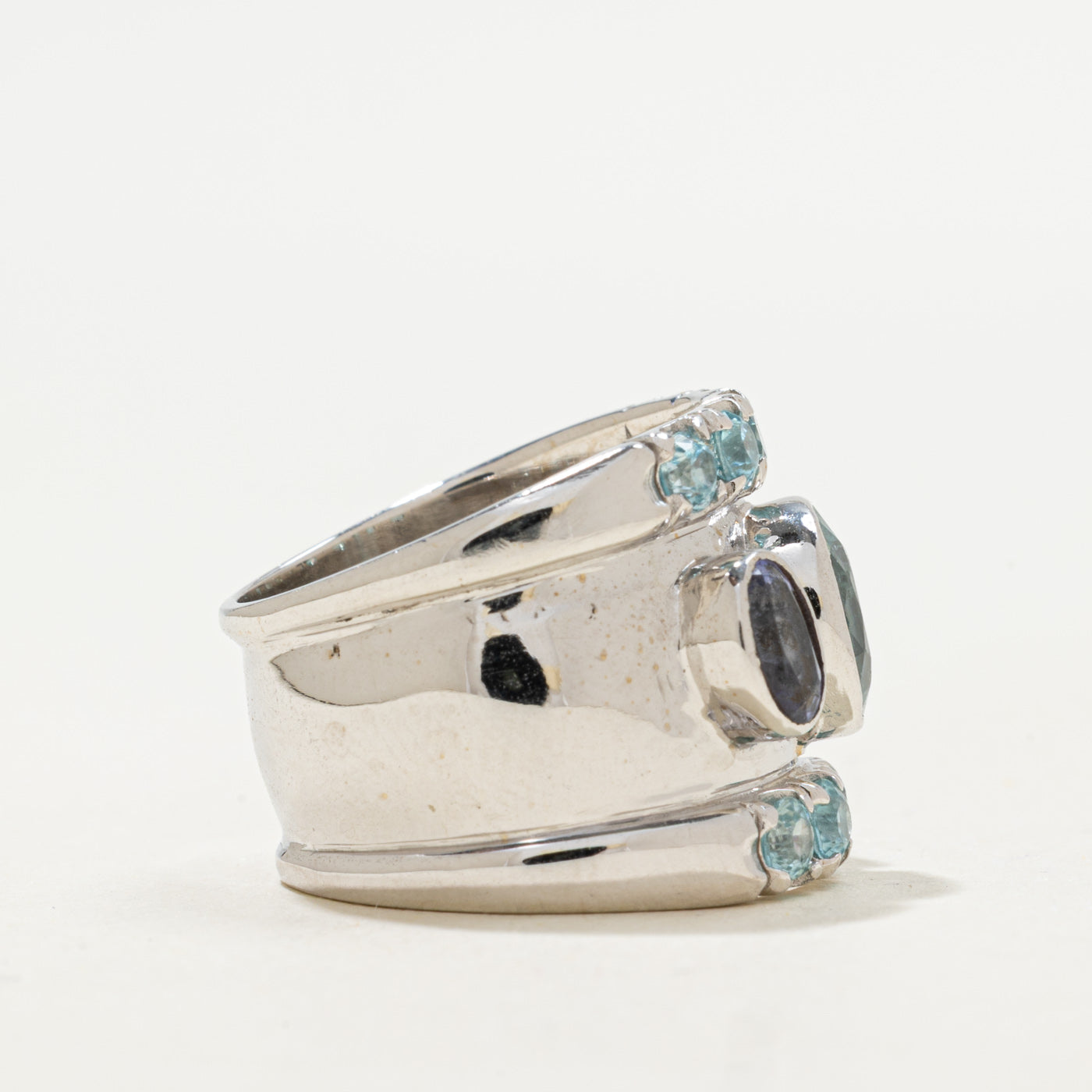 Blue Zircon & Tanzanite Cocktail Ring | 3.50ctw, 1.00ctw | SZ 7 |