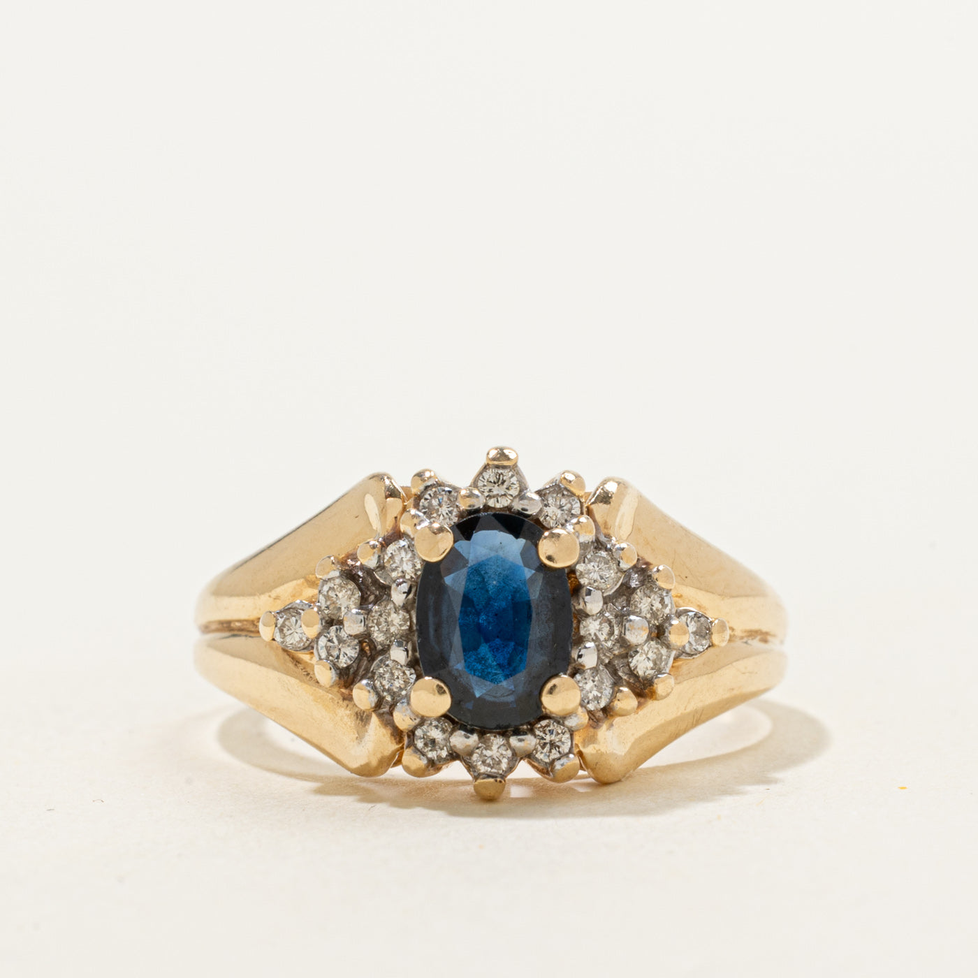 Sapphire & Diamond Cocktail 14k Ring | 0.76ct, 0.17ctw | SZ 8.25 |