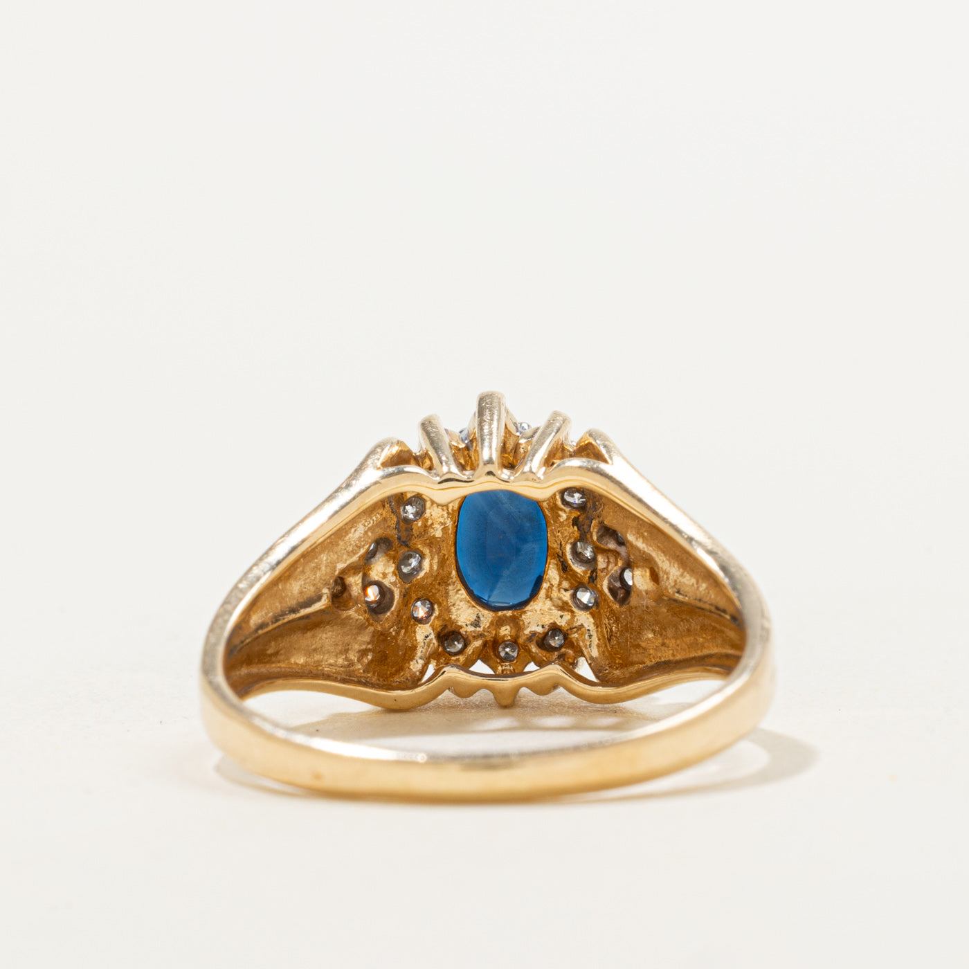 Sapphire & Diamond Cocktail 14k Ring | 0.76ct, 0.17ctw | SZ 8.25 |