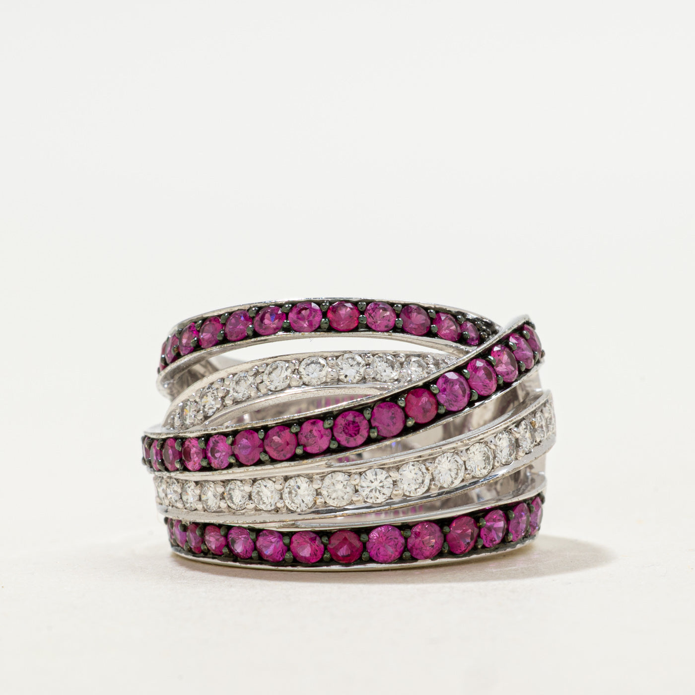 Ruby & Diamond Crossover Ring | 1.65ctw, 0.70ctw | SZ 6.25 |
