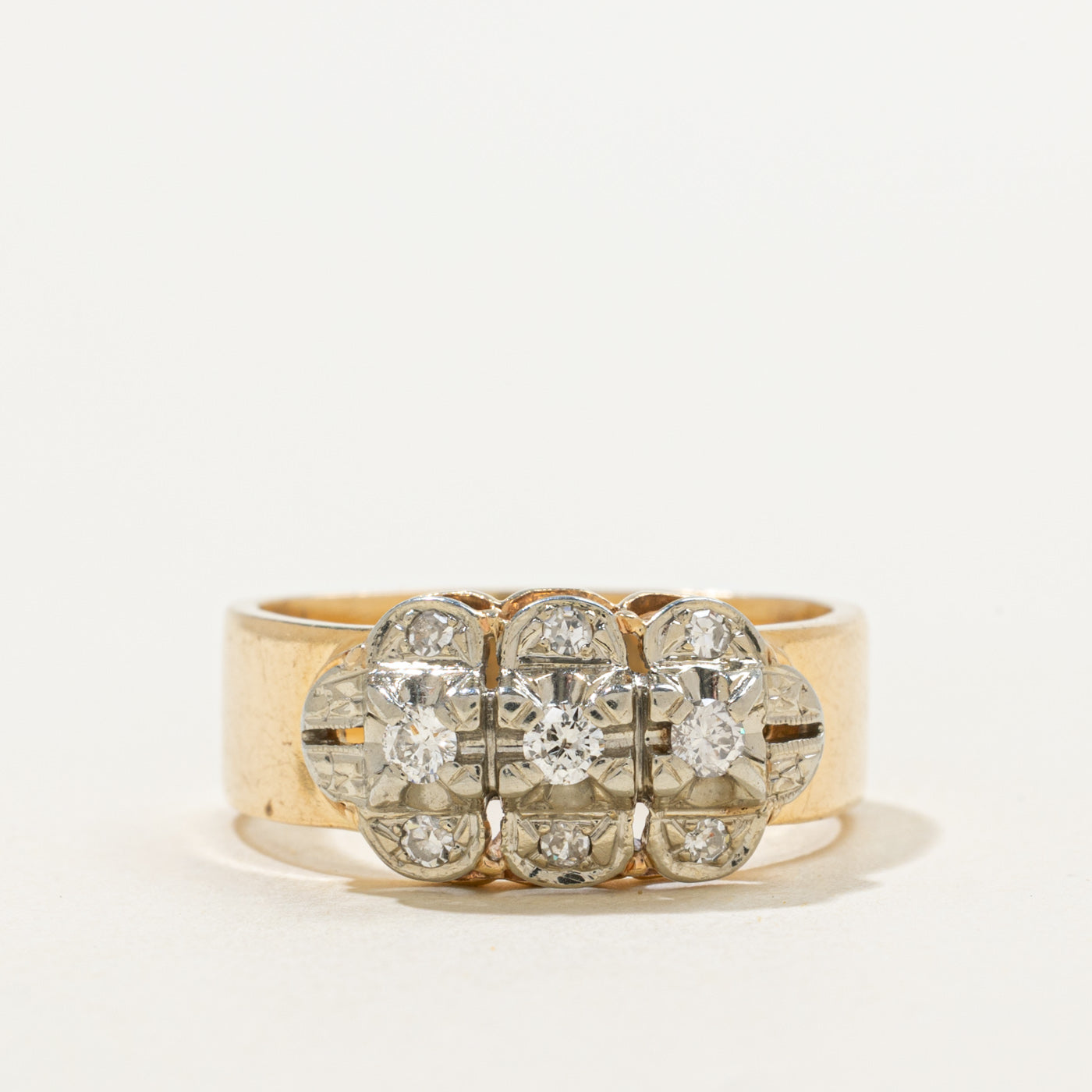 Two Tone Gold Diamond Ring | 0.16ctw | SZ 7.25 |