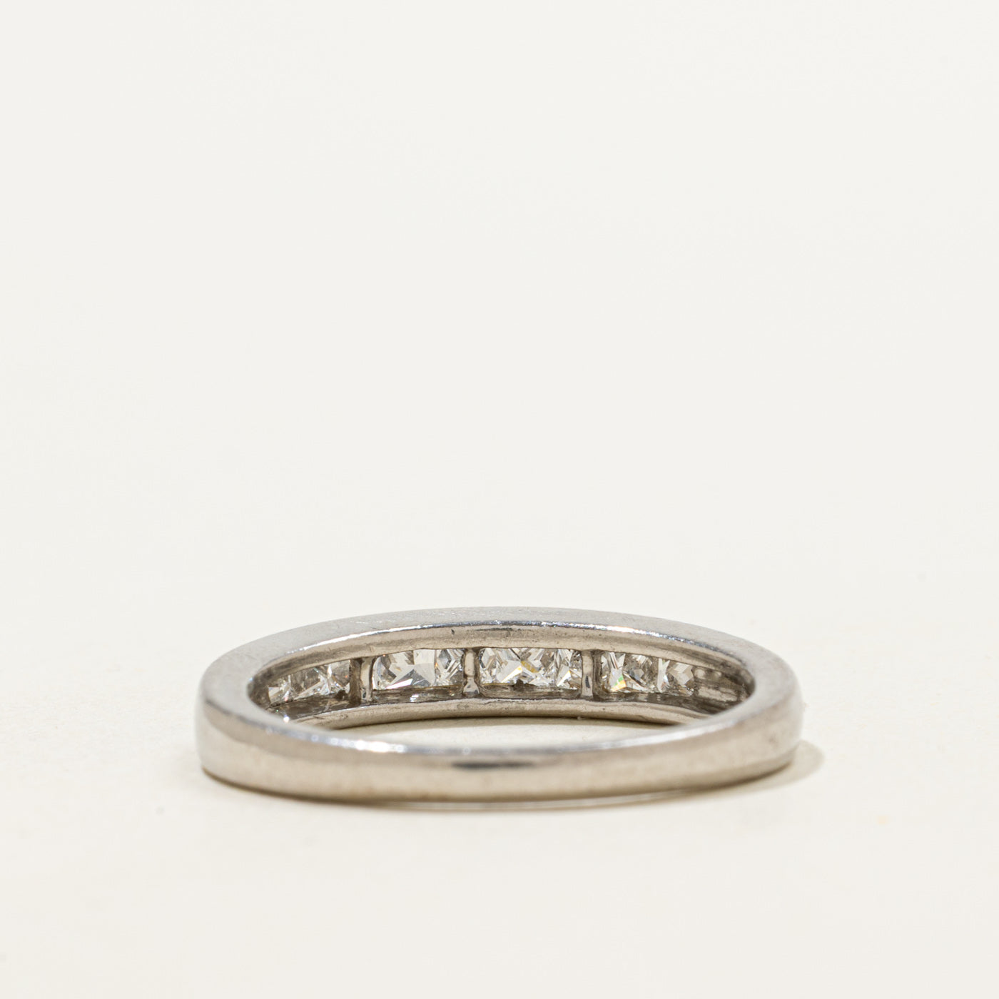Bague en platine sertie de diamants taille princesse | 0,50 ct | Taille 6,75 |