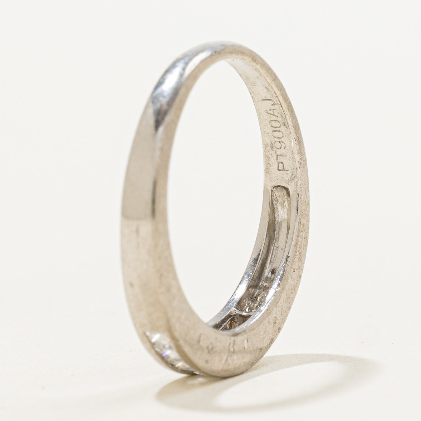 Bague en platine sertie de diamants taille princesse | 0,50 ct | Taille 6,75 |