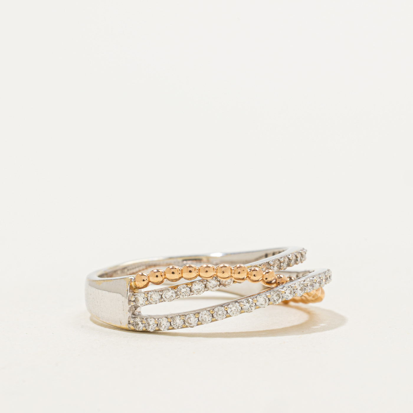 Bypass Diamond 18k Ring | 0.25ctw | SZ 6.25 |