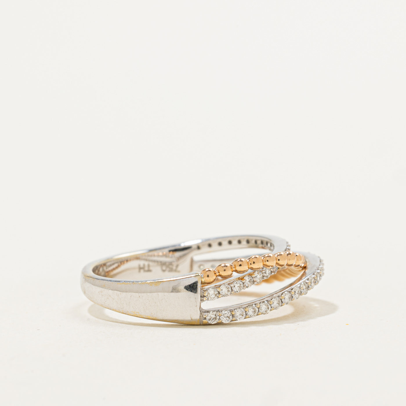 Bypass Diamond 18k Ring | 0.25ctw | SZ 6.25 |