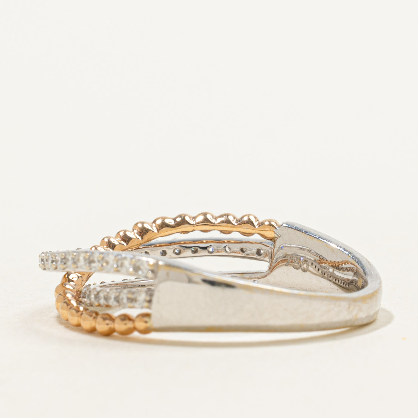 Bypass Diamond 18k Ring | 0.25ctw | SZ 6.25 |