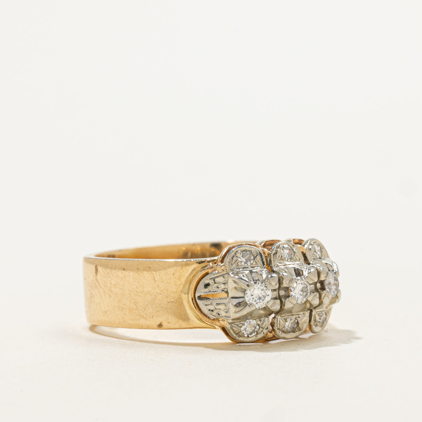 Two Tone Gold Diamond Ring | 0.16ctw | SZ 7.25 |