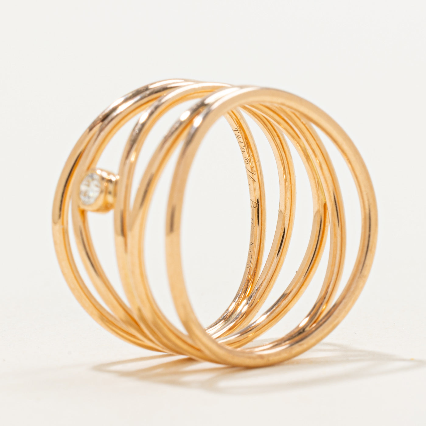 'Tiffany & Co' Elsa Peretti Wave Five-Row Diamond Ring | 0.05ct | SZ 6.25 |