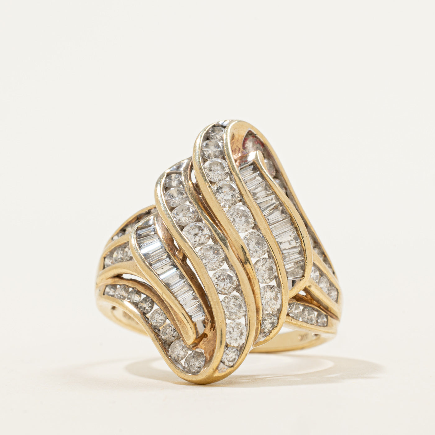 Channel Set Diamond Cocktail Ring | 1.70ctw | SZ 9.25 |