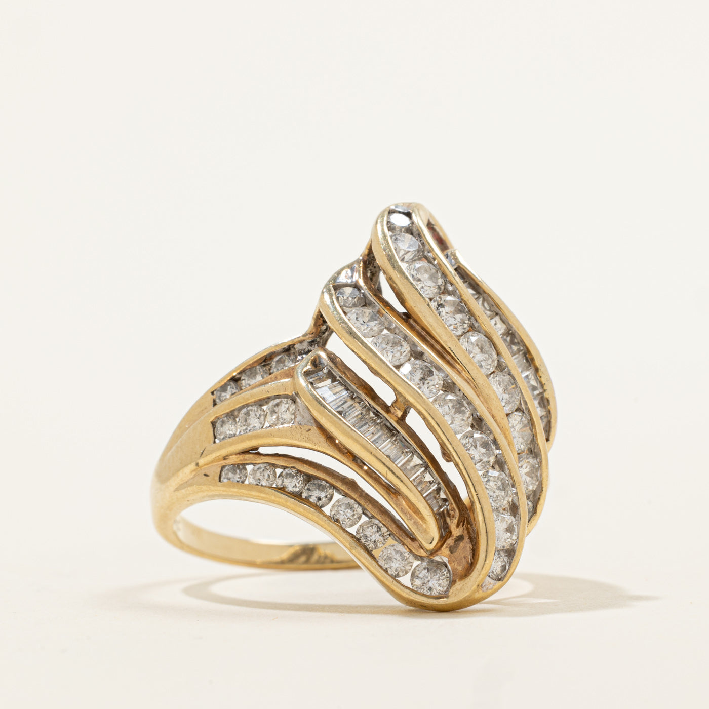 Channel Set Diamond Cocktail Ring | 1.70ctw | SZ 9.25 |