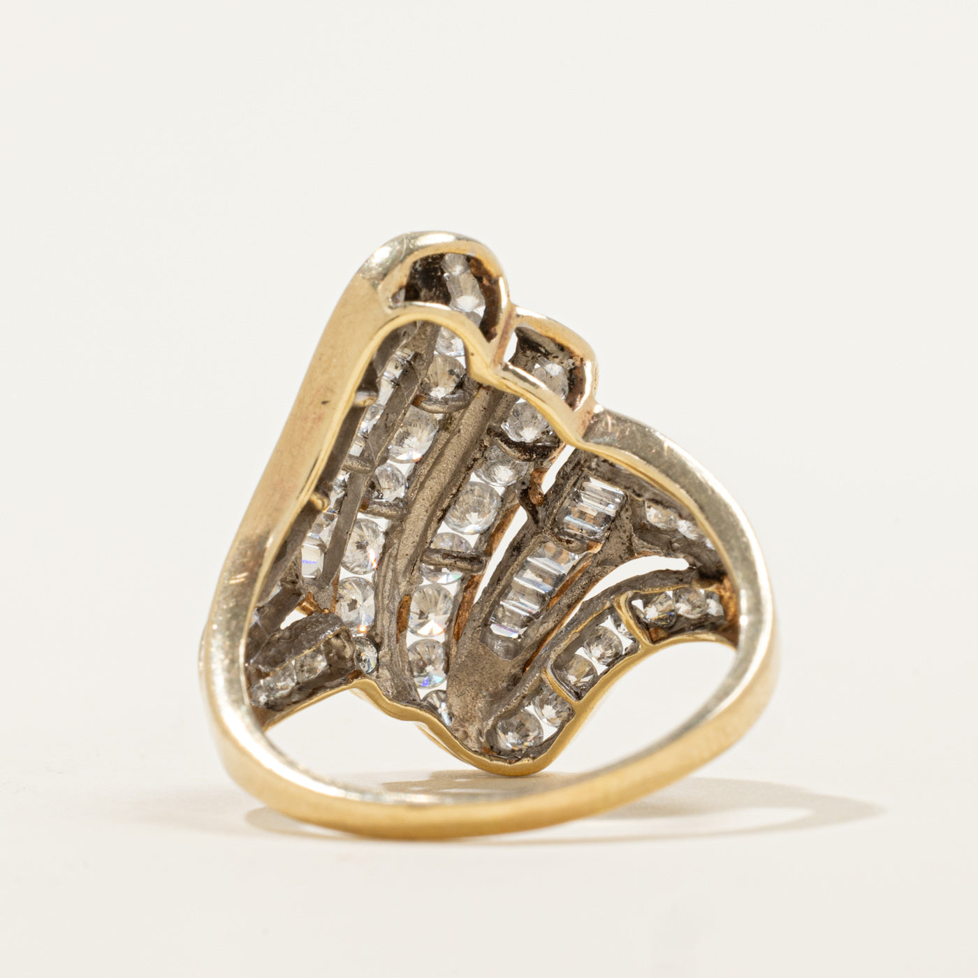 Bague cocktail sertie de diamants en canal | 1,70 ct | Taille 9,25 |