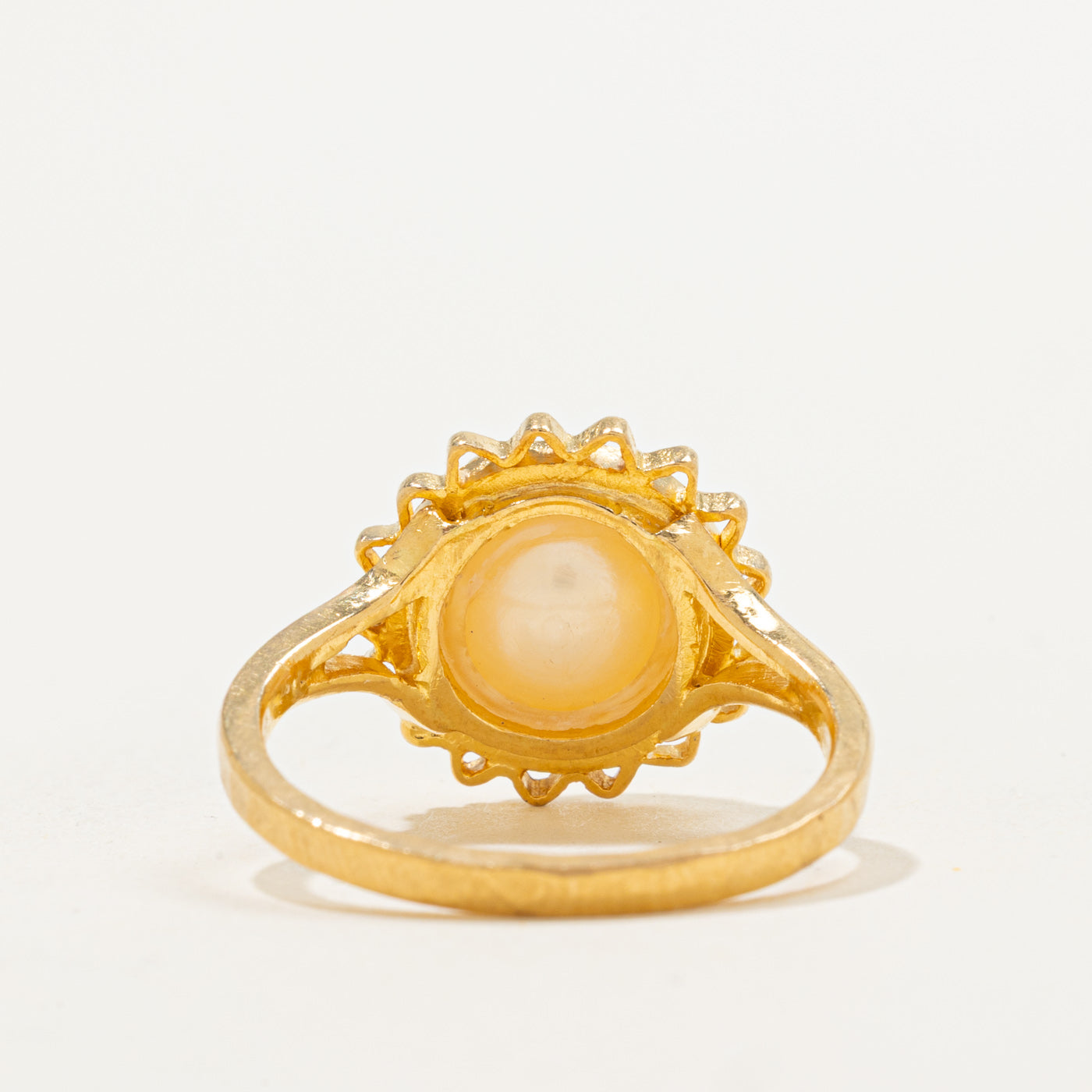 Wavy Halo Pearl Cocktail Ring | 4.34ct | SZ 8.25 |