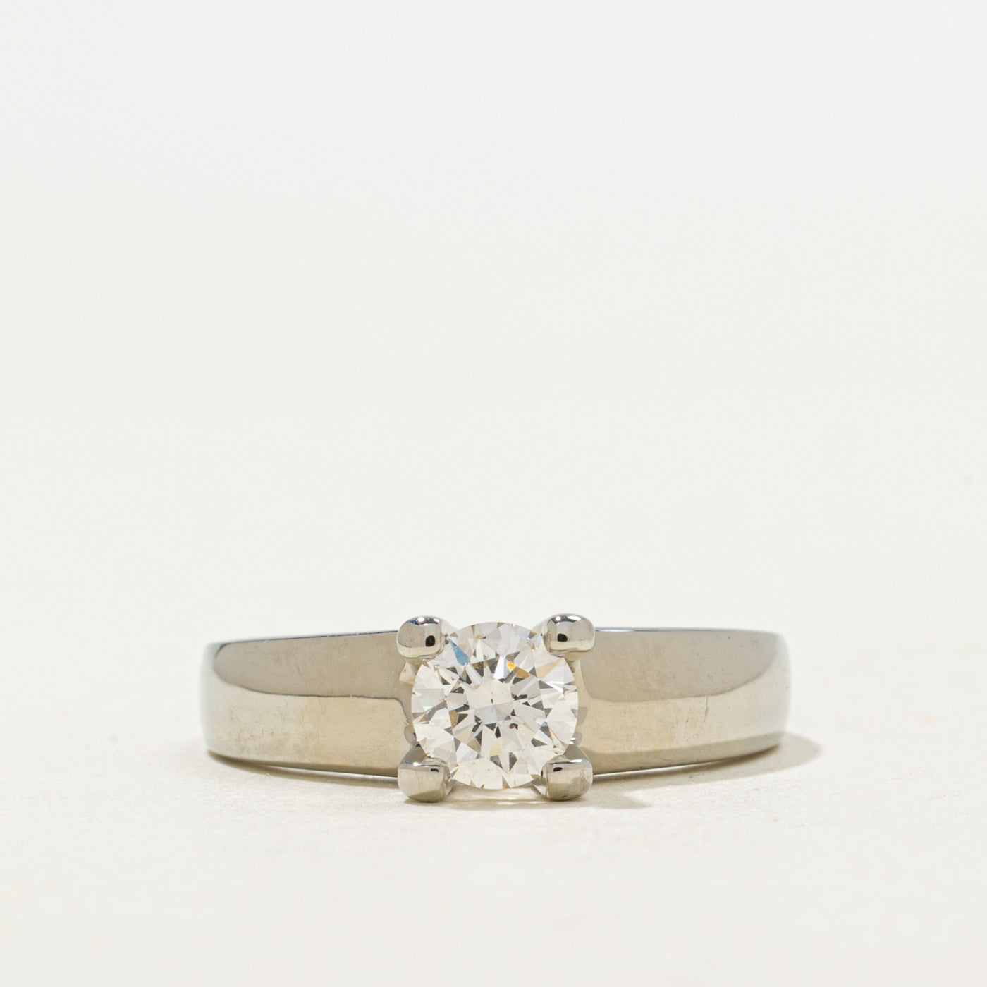 Wide Band Solitaire Engagement Ring | 0.61ct | SI1, I | SZ 6 |