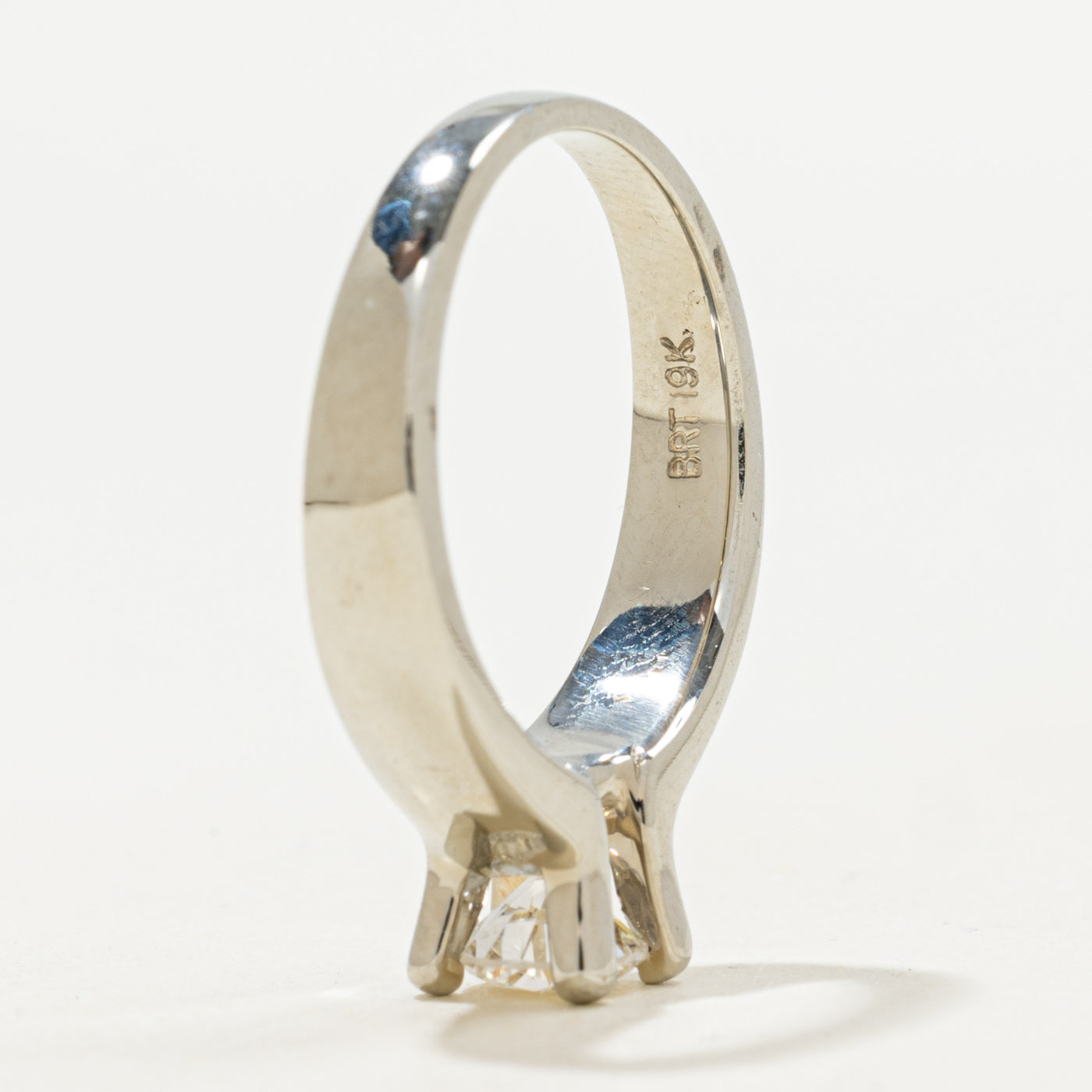 Wide Band Solitaire Engagement Ring | 0.61ct | SI1, I | SZ 6 |