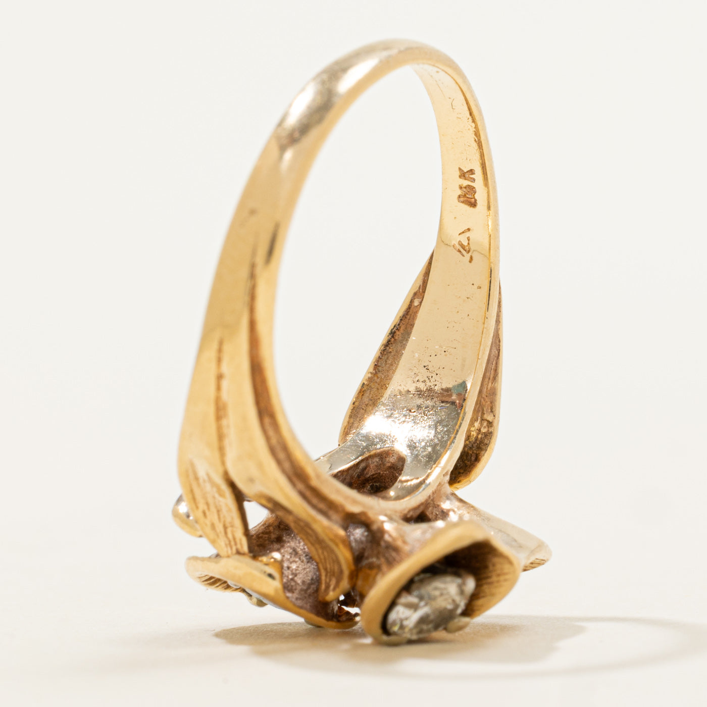 Bague florale en diamants | 0,6 ct | Taille 7,75 |