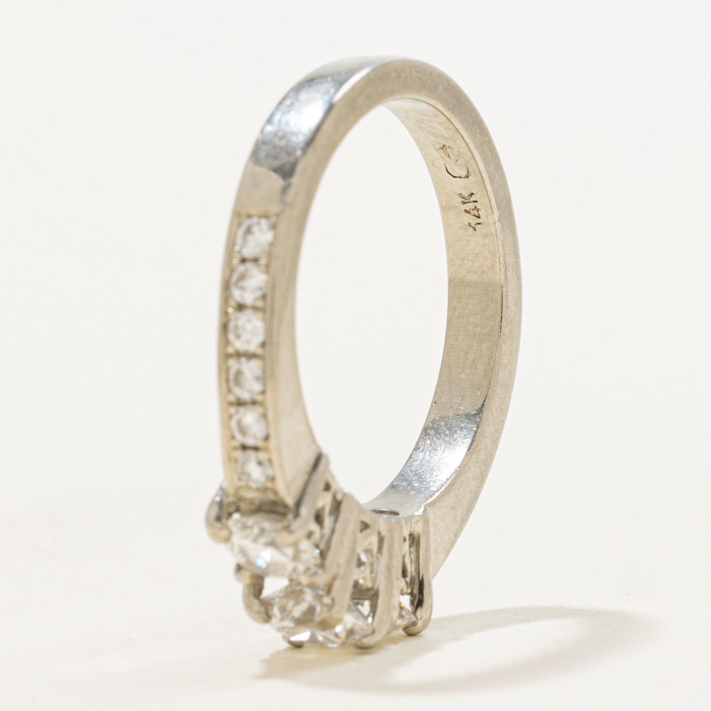 Ensemble de mariage trois diamants | 1,44 ct au total | Taille 5,5 |