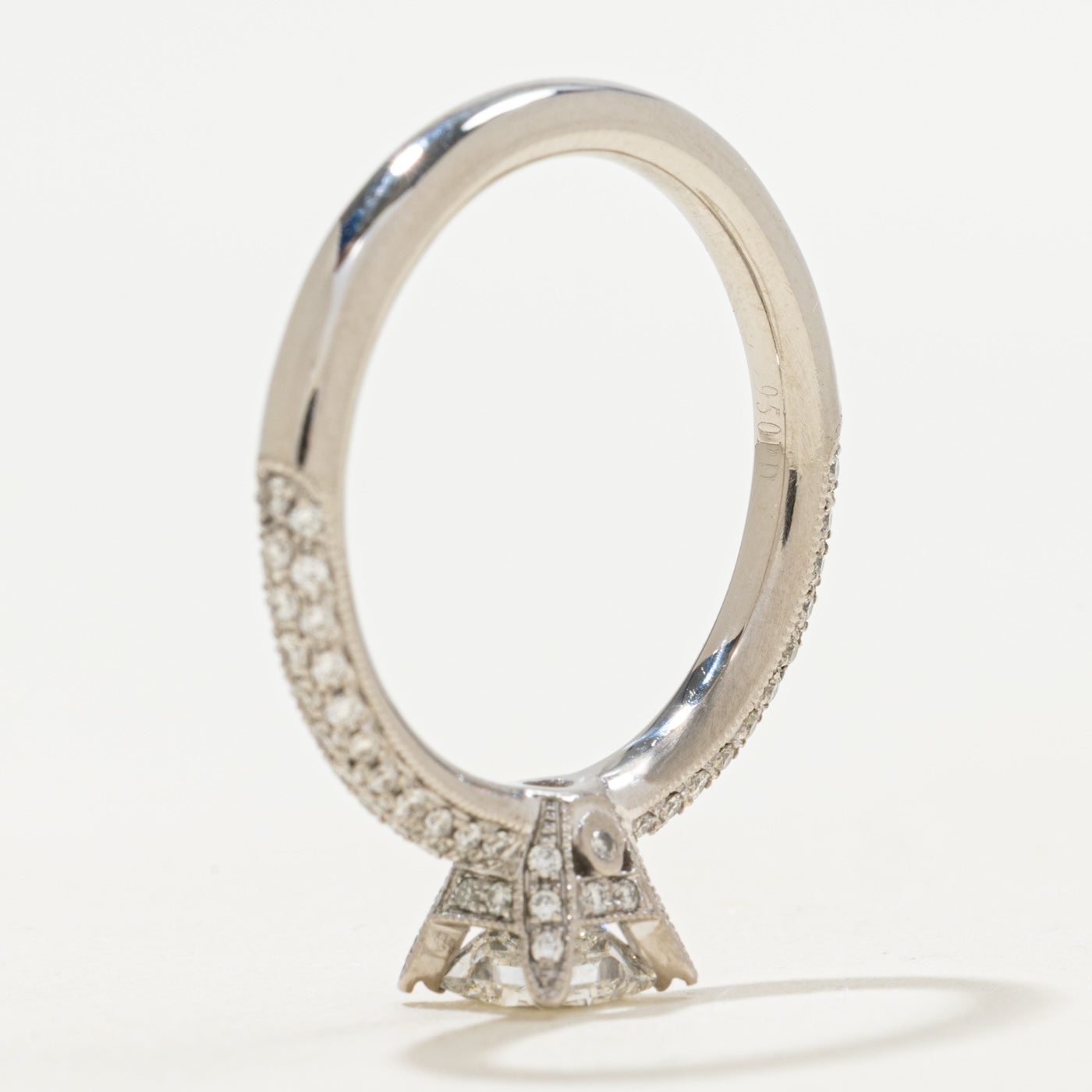 Bague de fiançailles pavée de diamants taille princesse | 1,36 ct | Taille 9,25 |