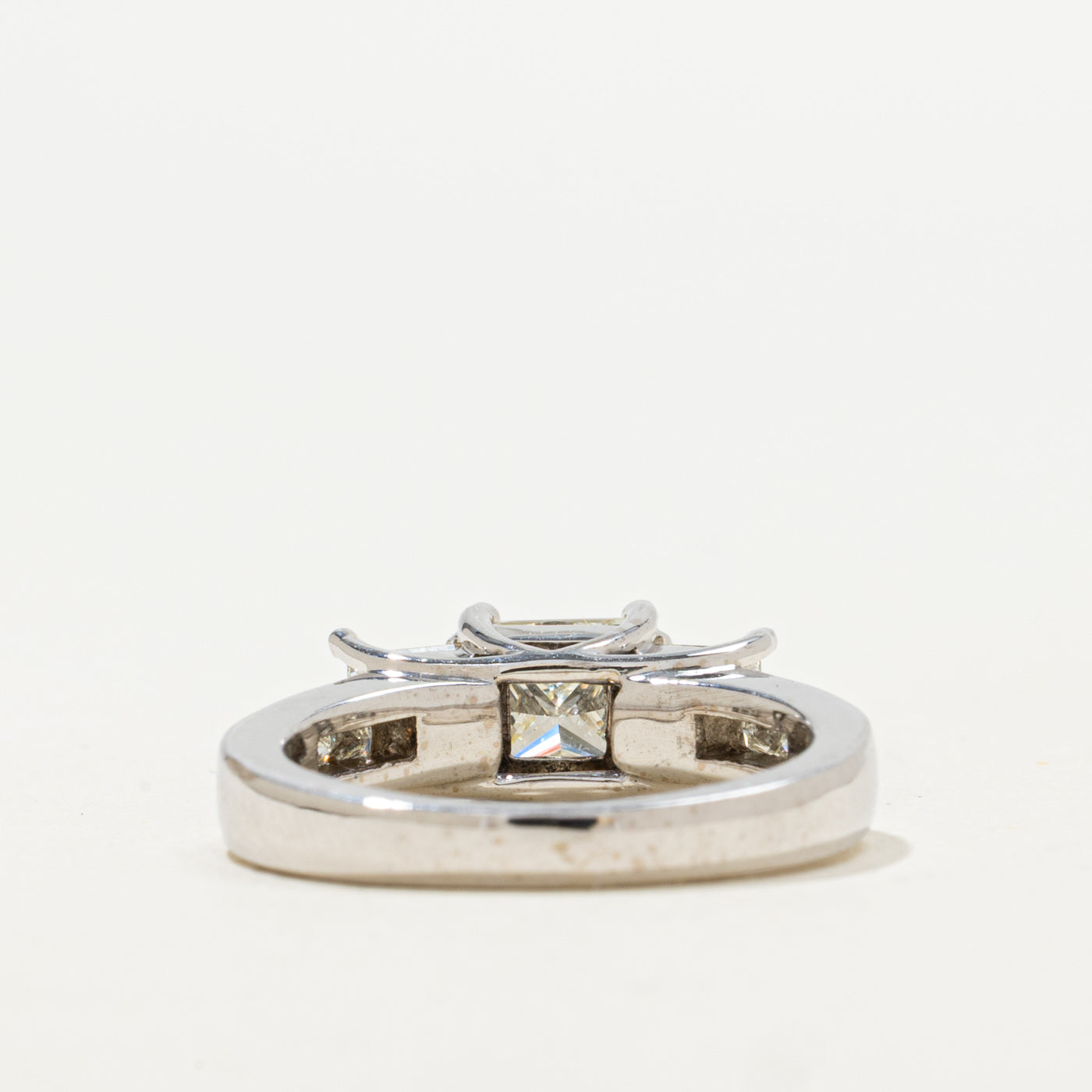 Three Stone Princess Diamond Engagement Ring | 1.39ctw | SZ 4.5 |