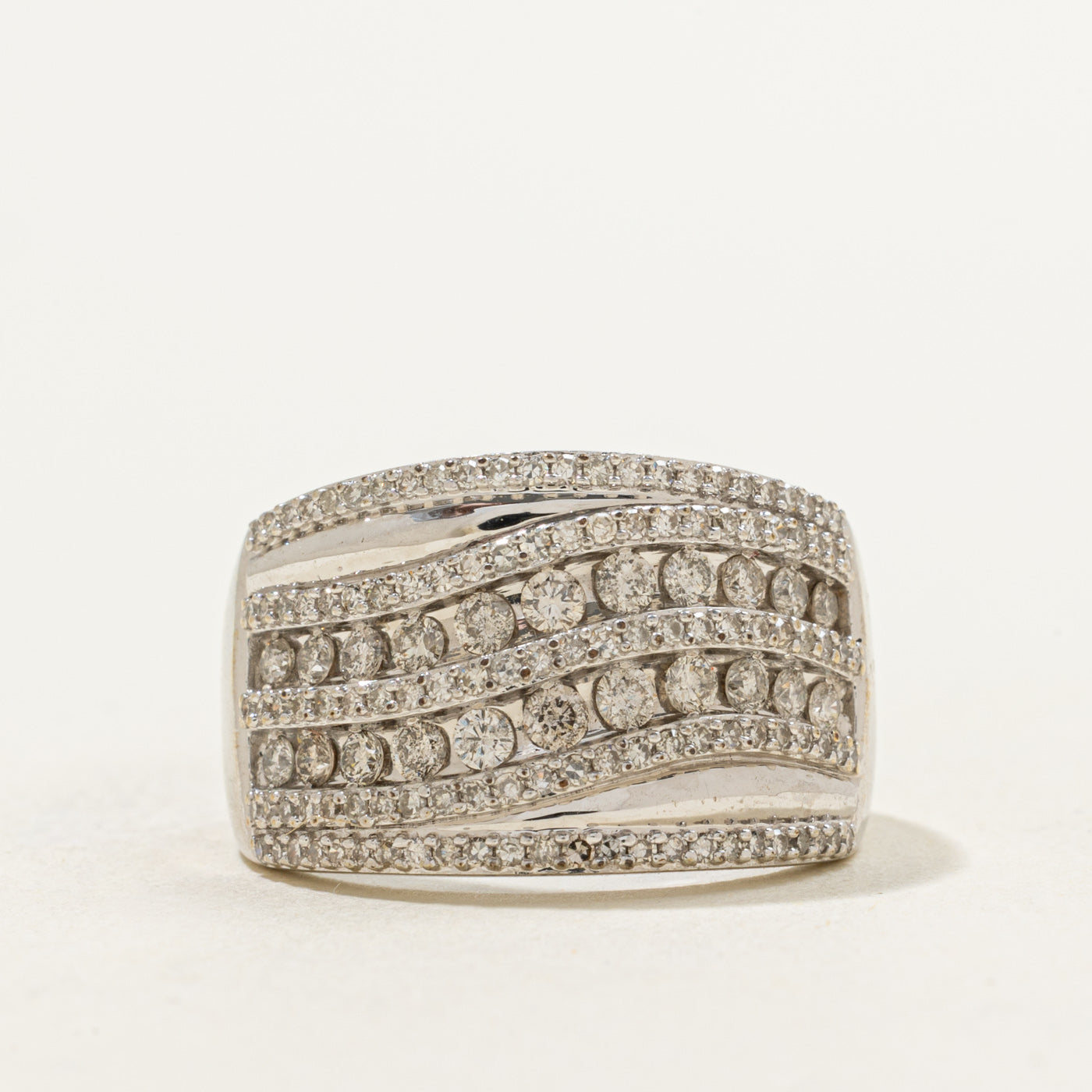Diamond Swirl Wide Band | 1.00ctw | SZ 7.5 |