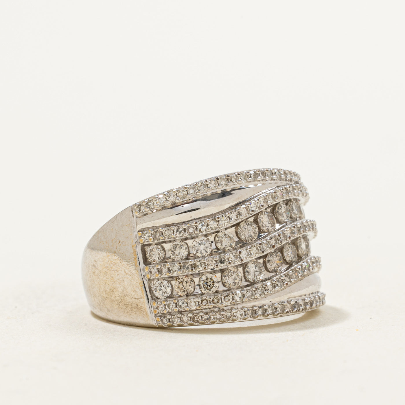 Diamond Swirl Wide Band | 1.00ctw | SZ 7.5 |