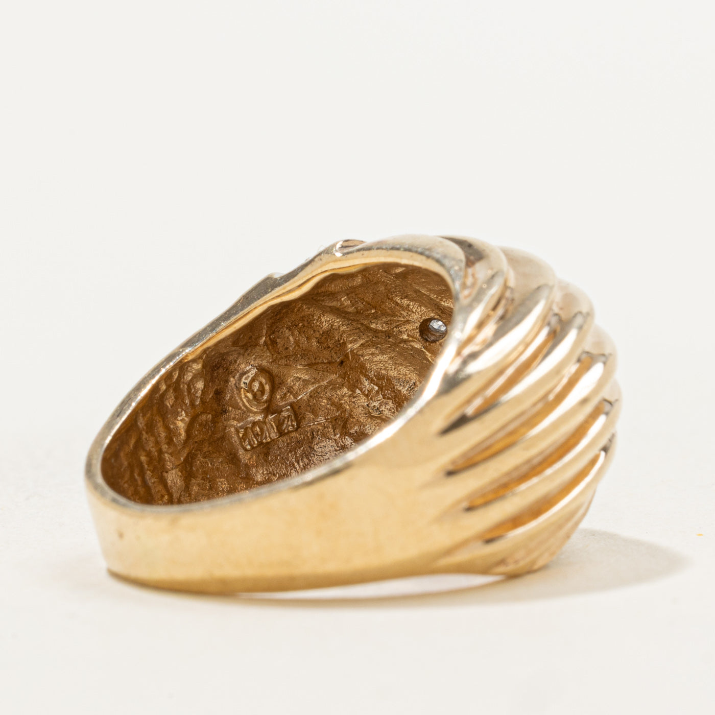 Textured Diamond Dome Ring | 0.015ctw | SZ 5 |