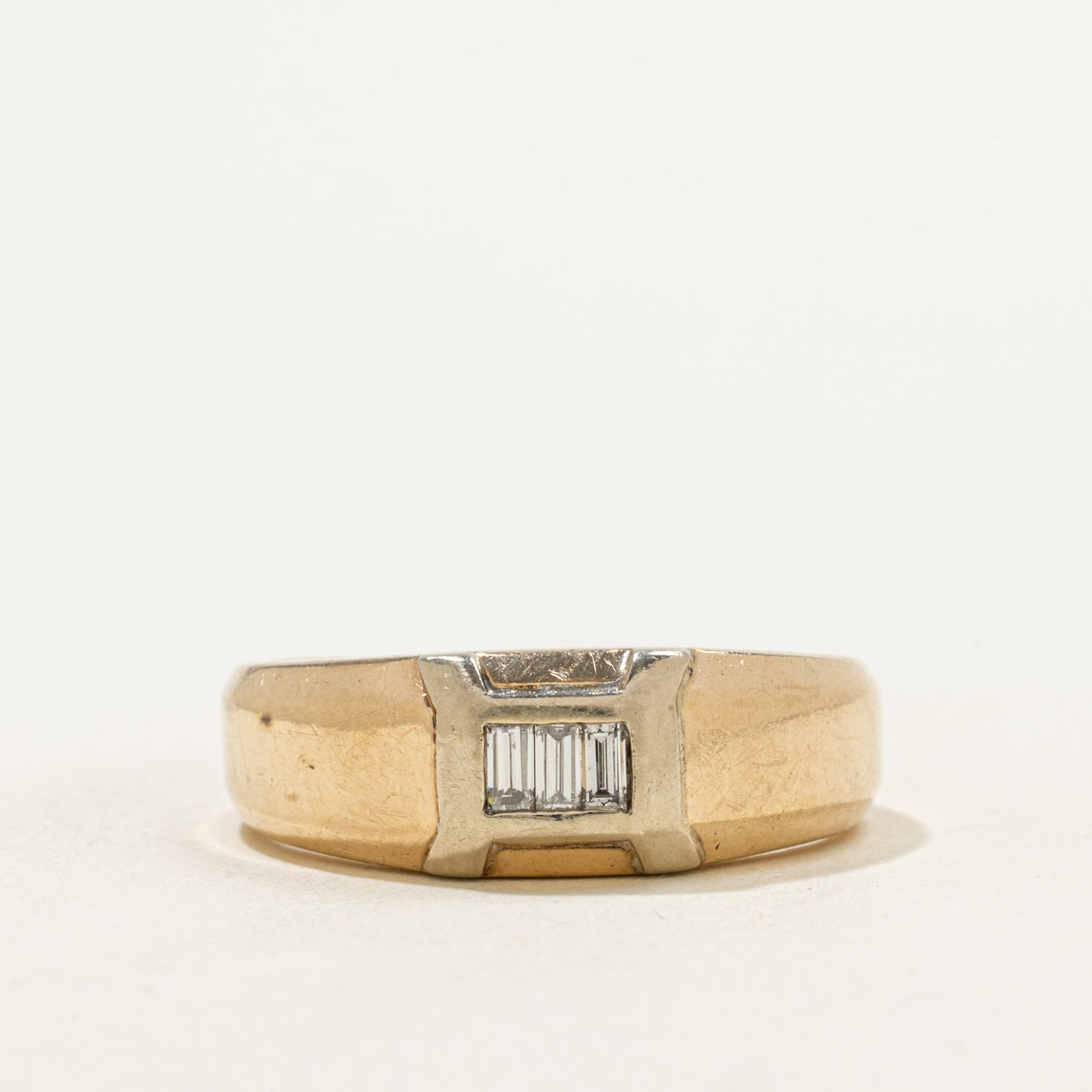 Three Stone Baguette Diamond Ring | 0.09ctw | SZ 8.75 |