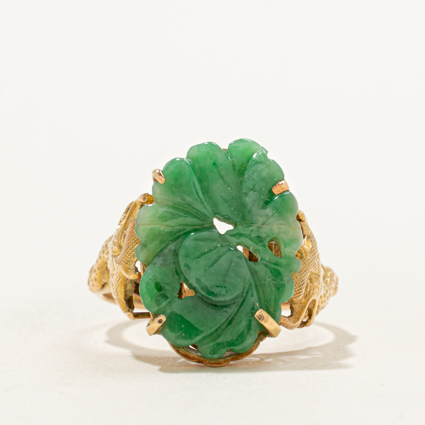 Carved Jadeite Cocktail Ring | 2.90ct | SZ 7.25 |