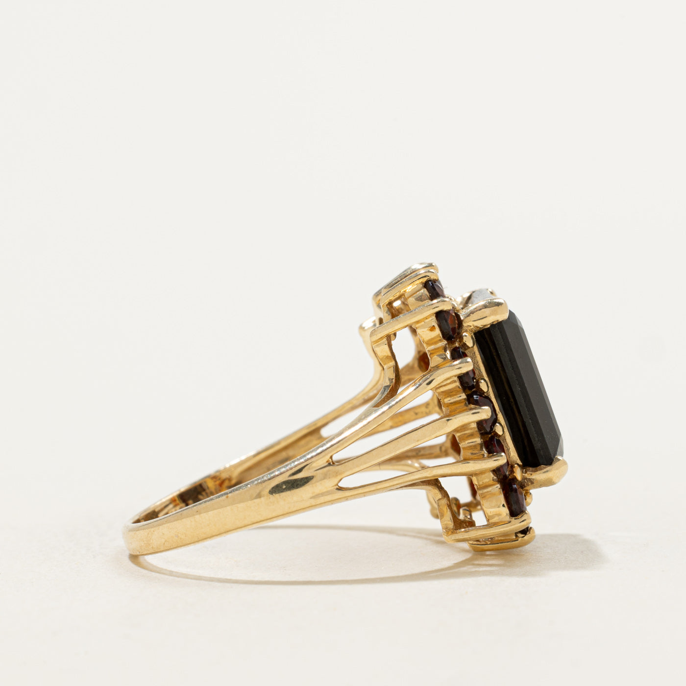 Bague cocktail halo de grenat | 8,89 ct | Taille 9 |
