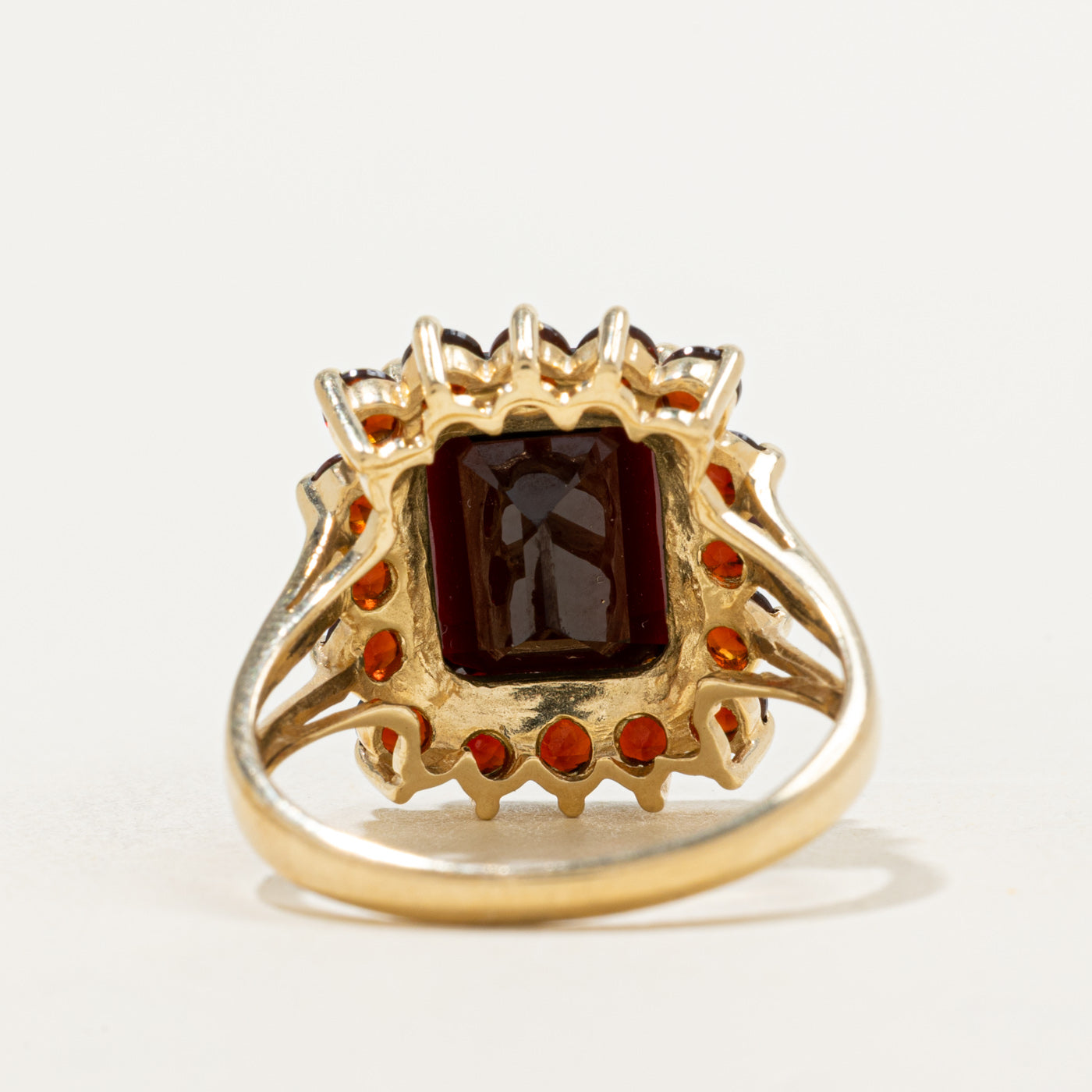 Bague cocktail halo de grenat | 8,89 ct | Taille 9 |