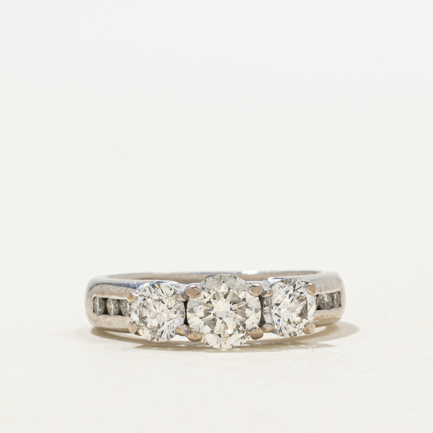 Accented Three Stone Diamond Engagement Ring | 1.50ctw | SZ 6 |