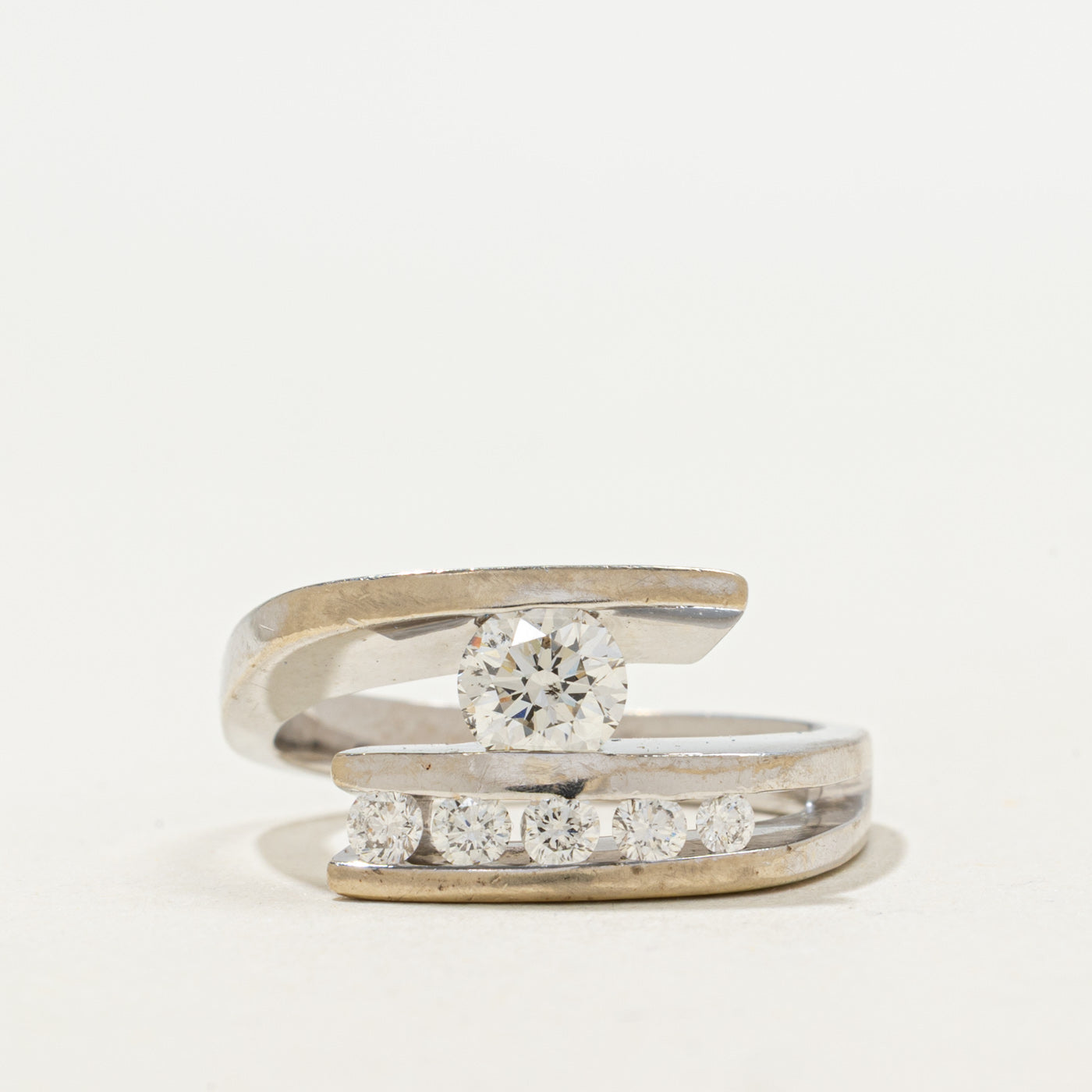 Polar Ice Canadian Diamond Bypass Ring | 0.77ctw | SZ 7.75 |