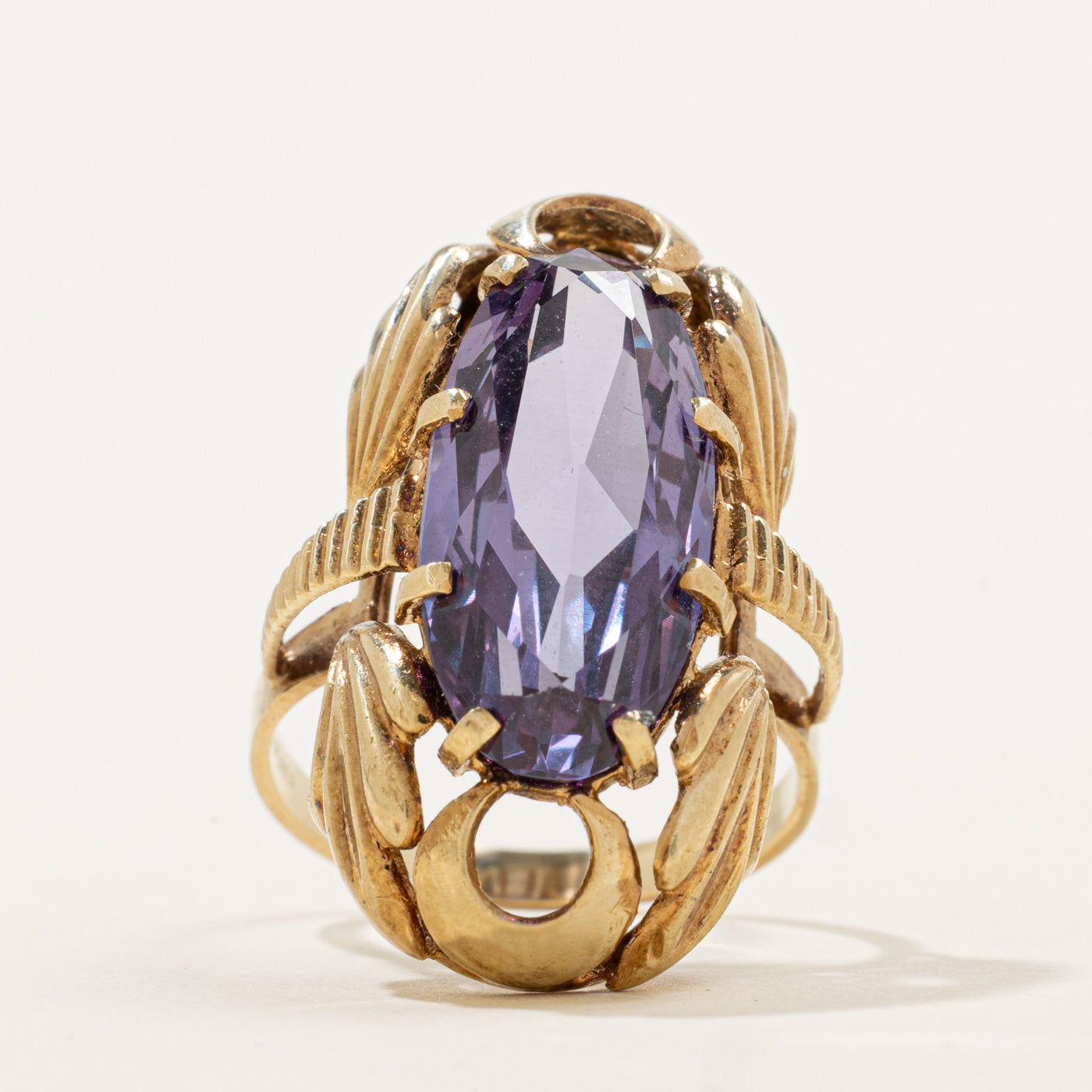 Ornate Synthetic Colour Change Sapphire Ring | 7.45ct | SZ 7.25 |