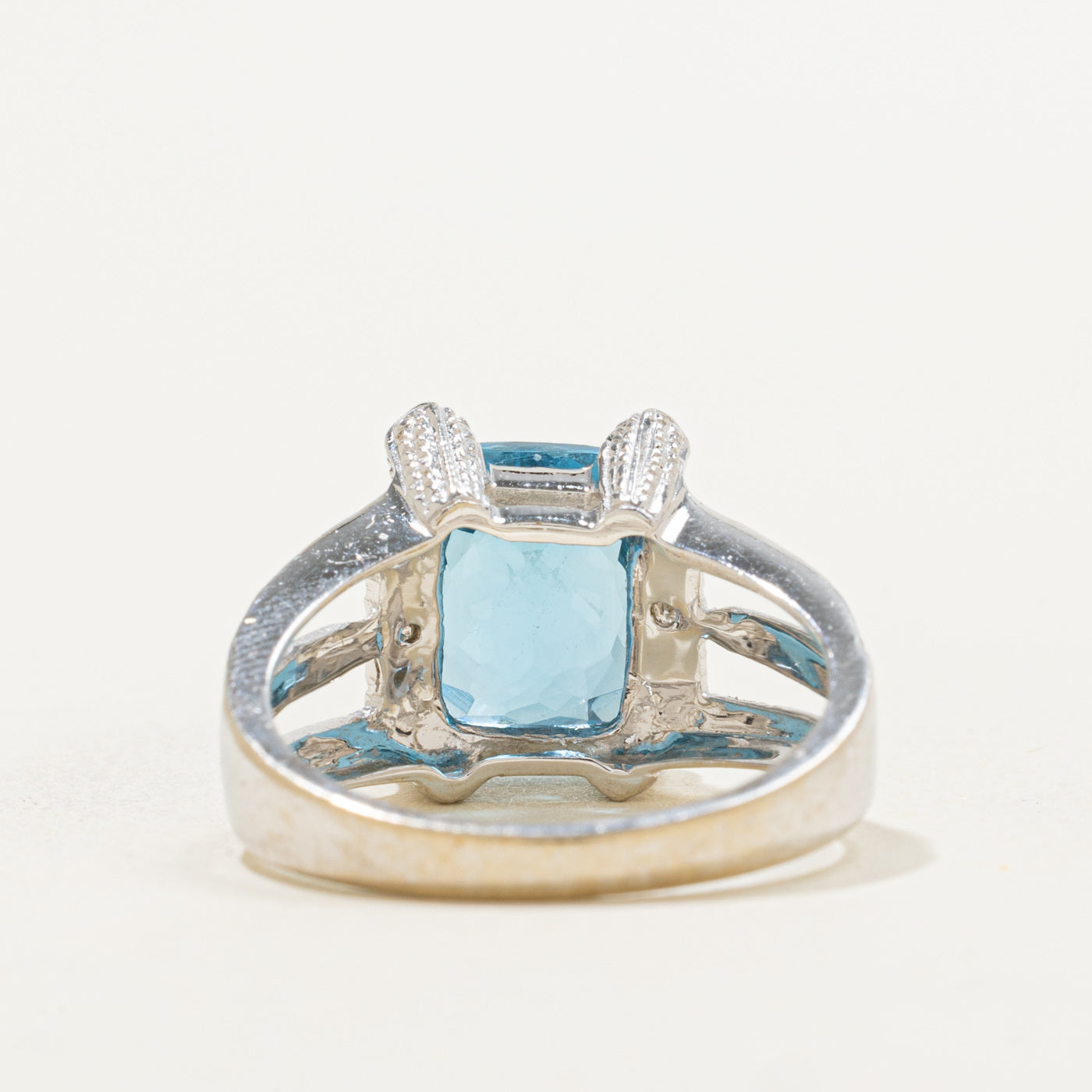 Blue Topaz & Diamond Cocktail Ring | 3.50ct, 0.01ctw | SZ 6.75 |