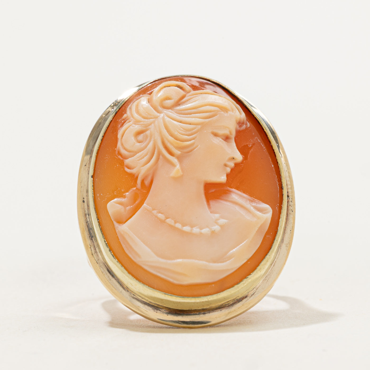 Sea Shell Cameo Cocktail Ring | 9.45ct | SZ 6.5 |