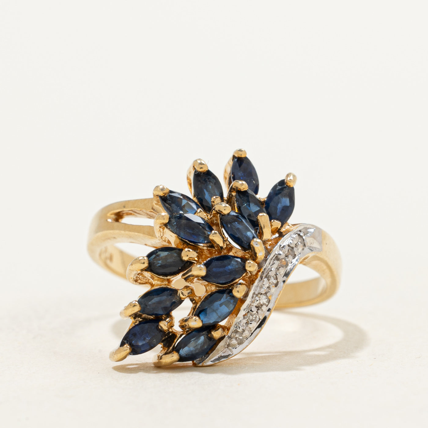 Sapphire & Diamond Cascade Ring | 1.00ctw, 0.03ctw | SZ 6.5 |