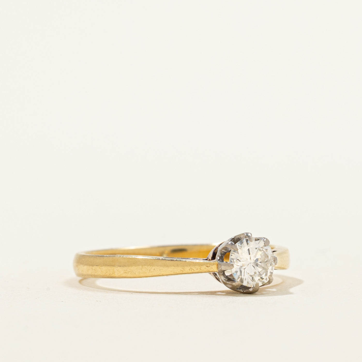 Mid Century Solitaire Diamond Engagement Ring | 0.30ct | SZ 7 |