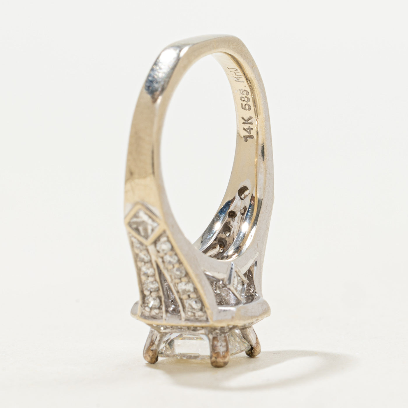 Bague de fiançailles à anneau fendu et halo princesse | 1,50 ct | Taille 4,5 |