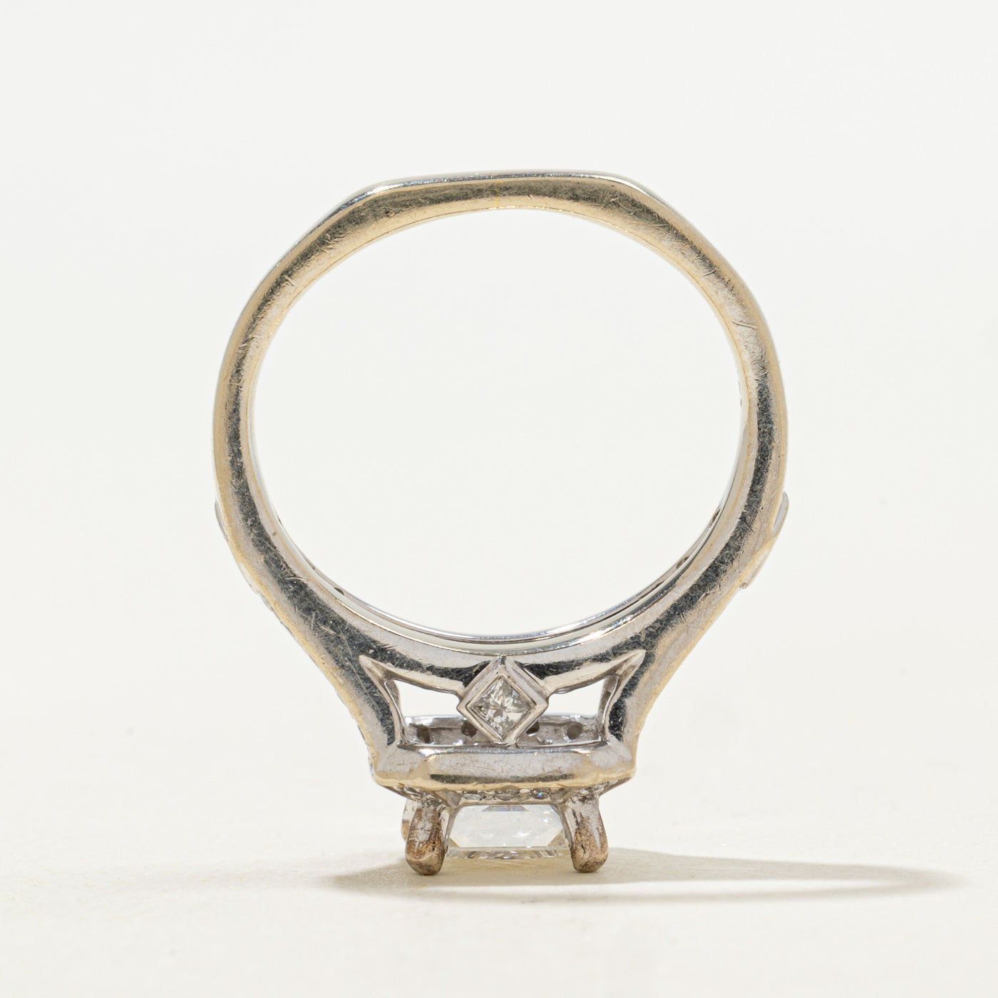 Bague de fiançailles à anneau fendu et halo princesse | 1,50 ct | Taille 4,5 |