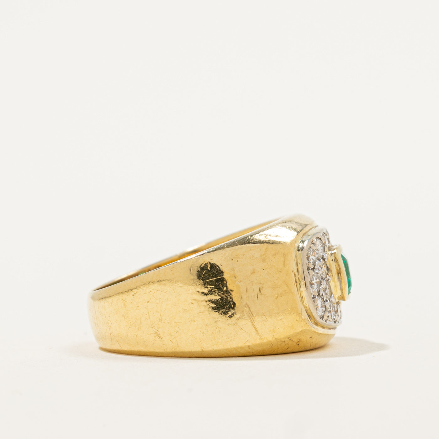 Emerald and Diamond Ring | 0.50ct Emerald, 0.50ctw Diamonds | SZ 7.5