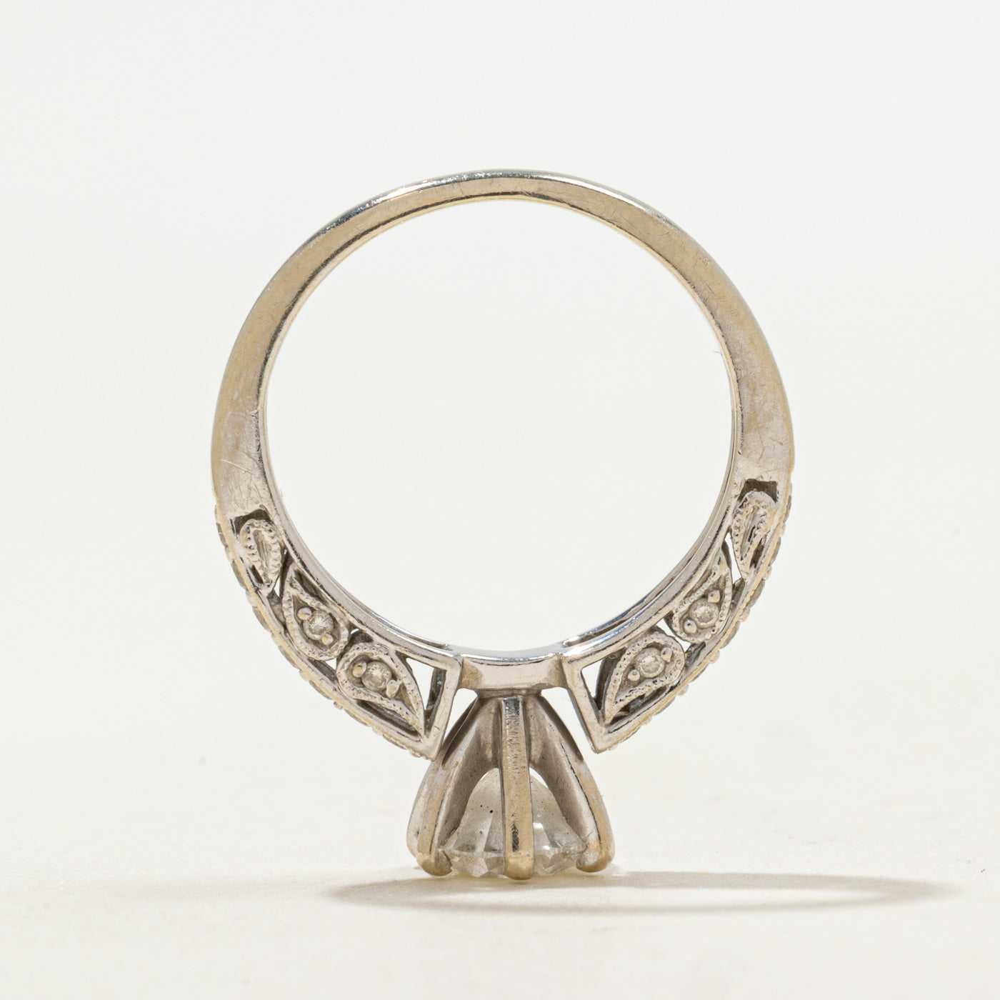 Scalloped Shank Diamond Engagement Ring | 1.20ctw | SZ 5.25 |