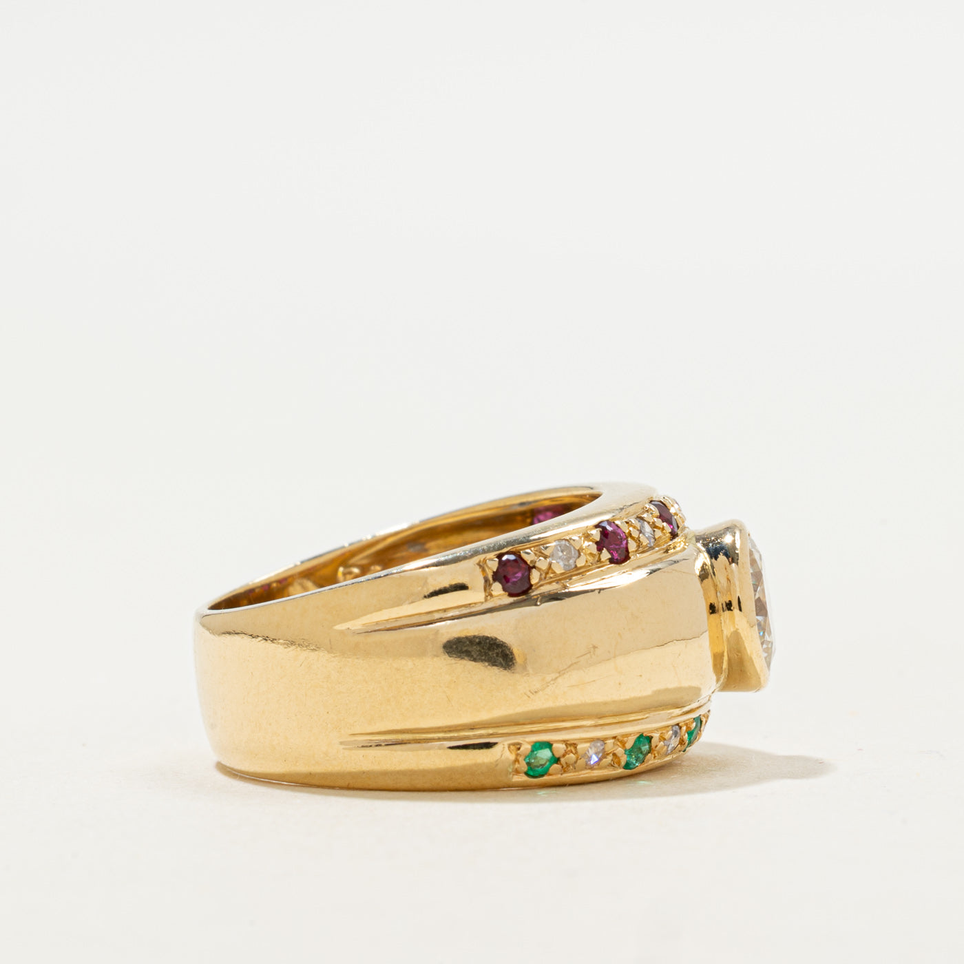 Bague de fiançailles sertie de plusieurs pierres précieuses | 1,00 ct | Taille 6,5 |