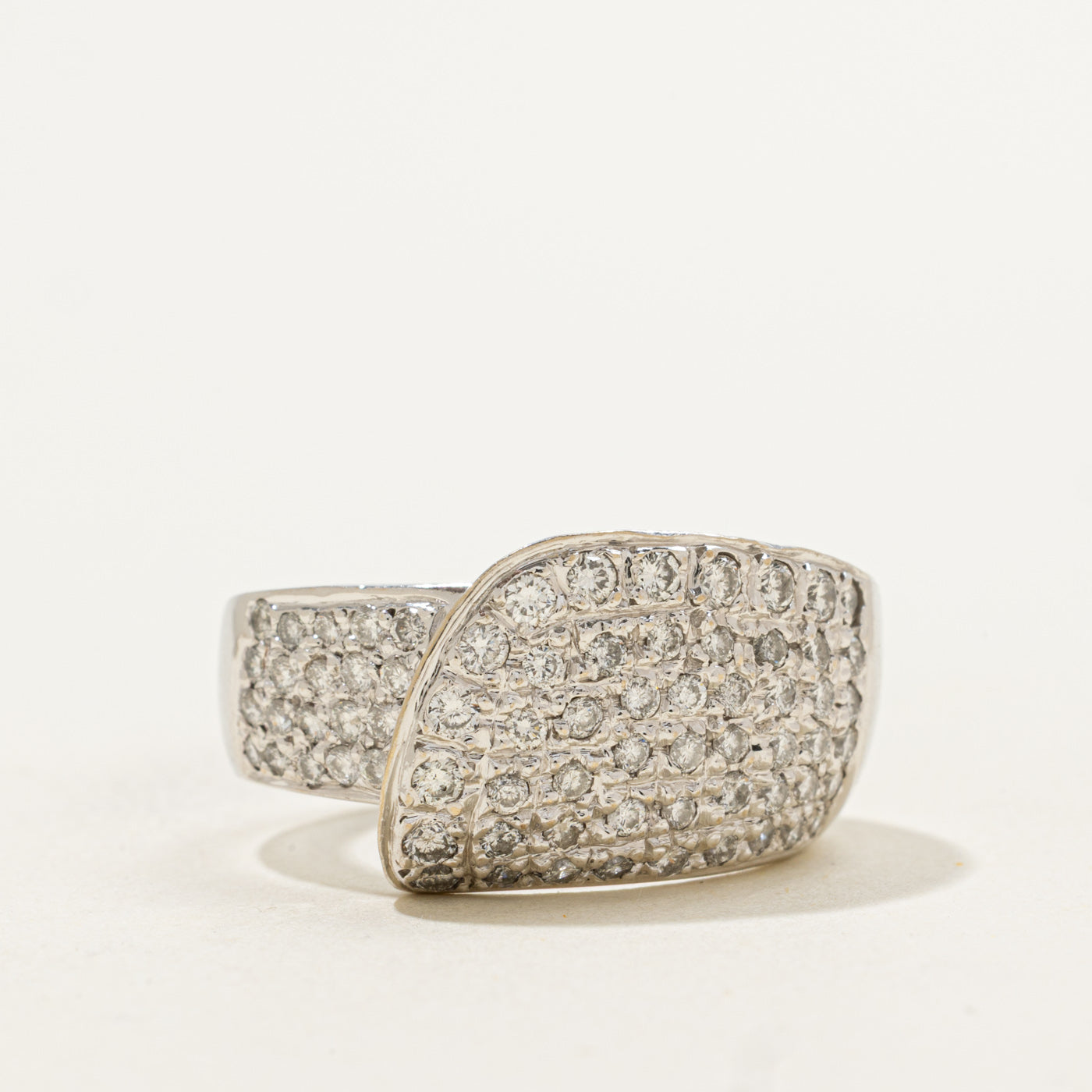 Pave Diamond Bypass Ring | 0.78ctw | SZ 8.25 |